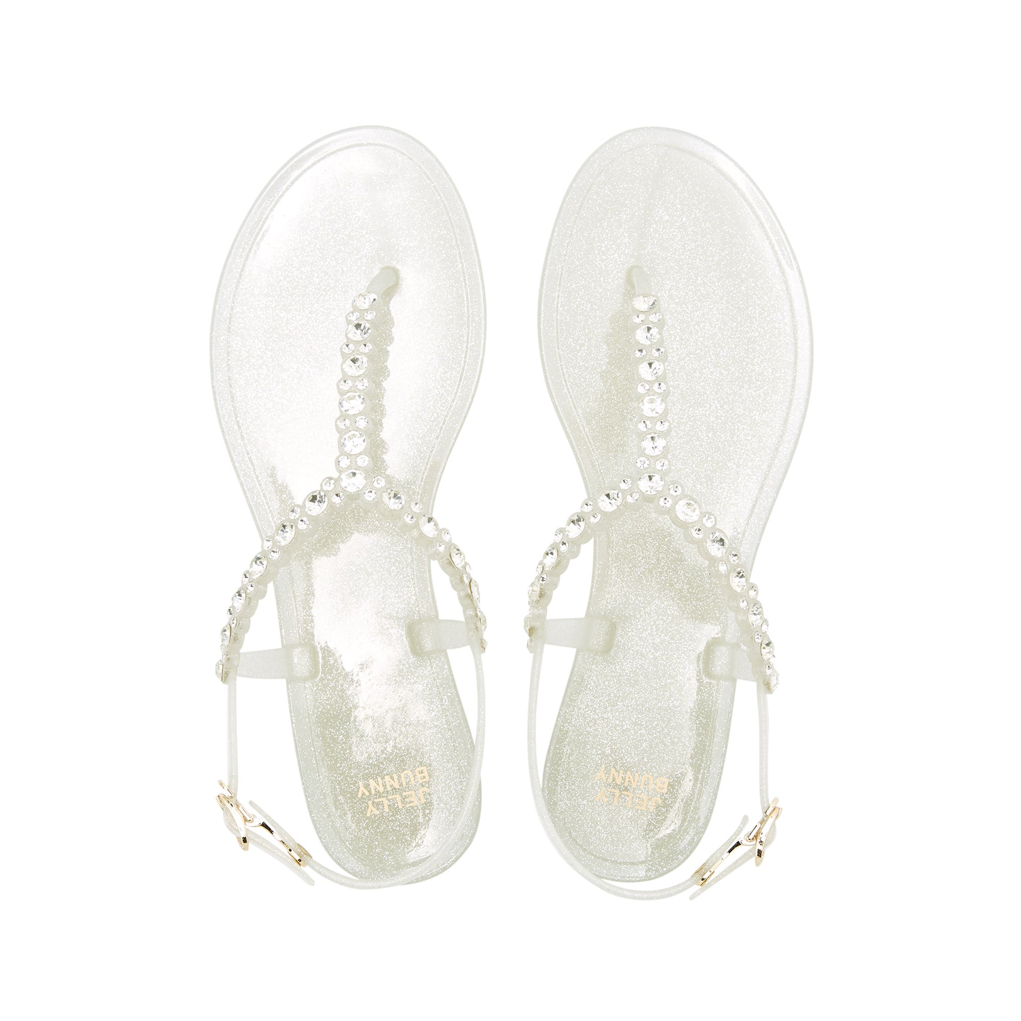 Amil Flat Slingbacks Glitter White Variation 2 - Jelly Bunny Thailand Official Online Store