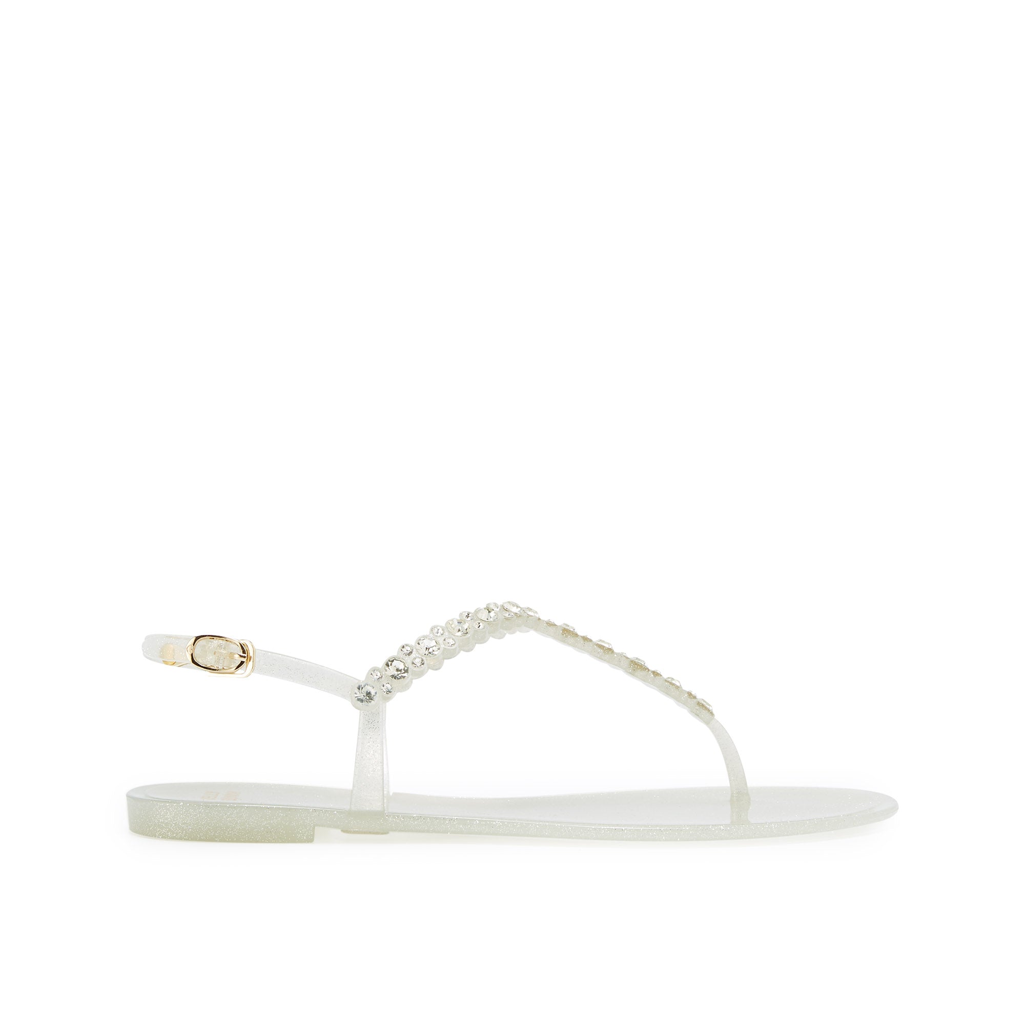 Amil Flat Slingbacks Glitter White Variation 2 - Jelly Bunny Thailand Official Online Store