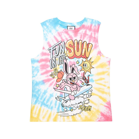 Cherry Rainbow Print Sleeveless T-Shirt - Jelly Bunny TH
