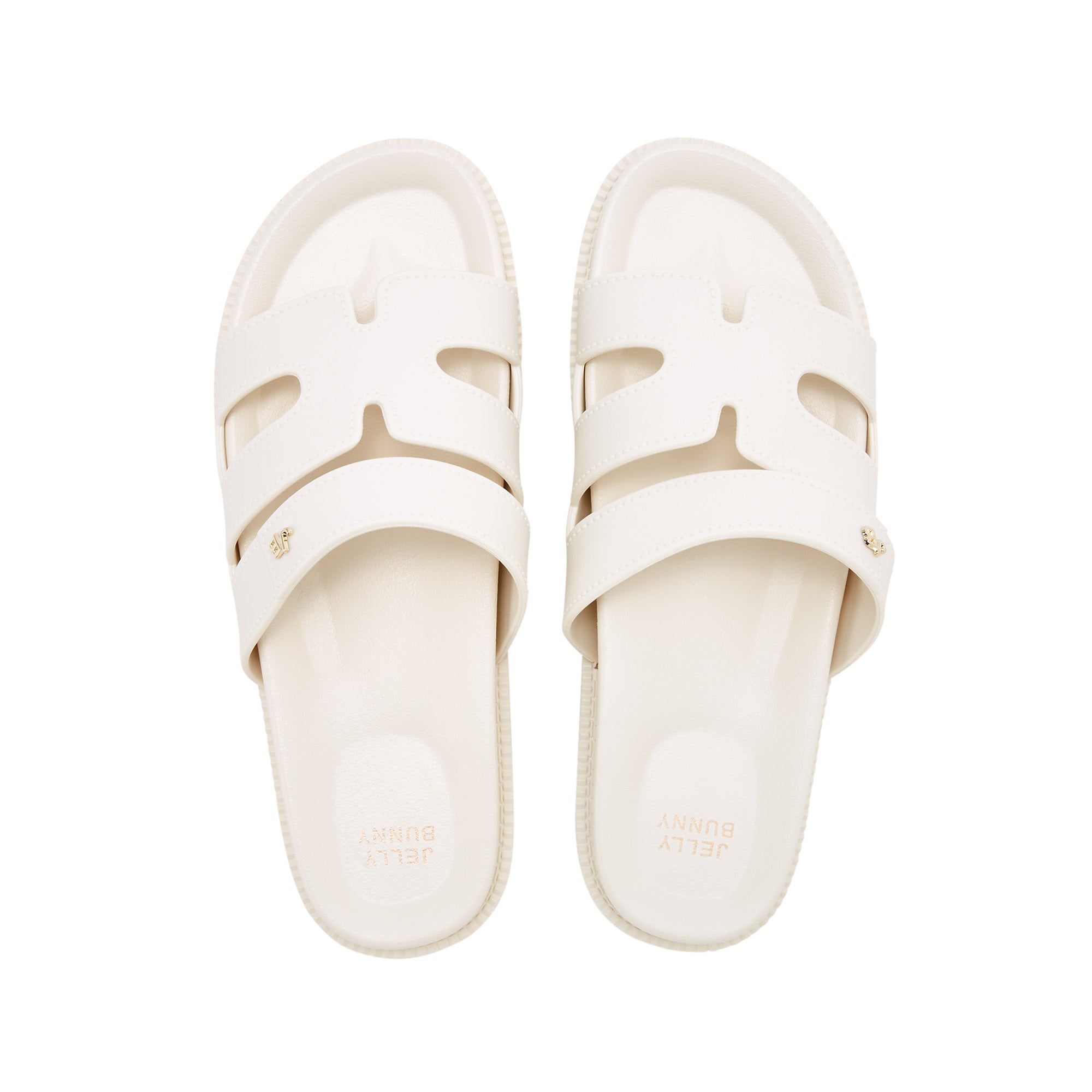 Sena Plain Flat Sandals Ivory - Jelly Bunny Thailand Official Online Store