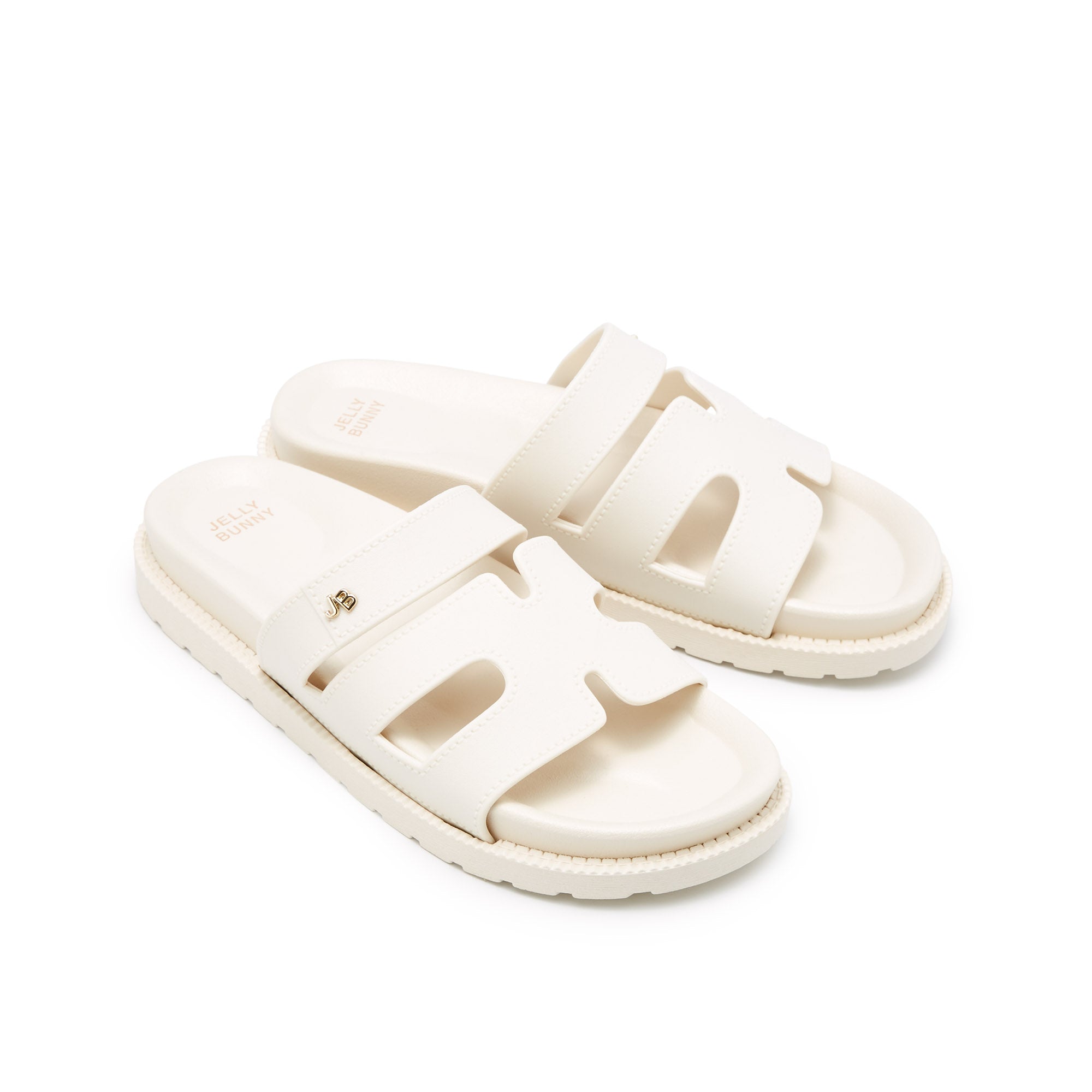 Sena Plain Flat Sandals Ivory - Jelly Bunny Thailand Official Online Store