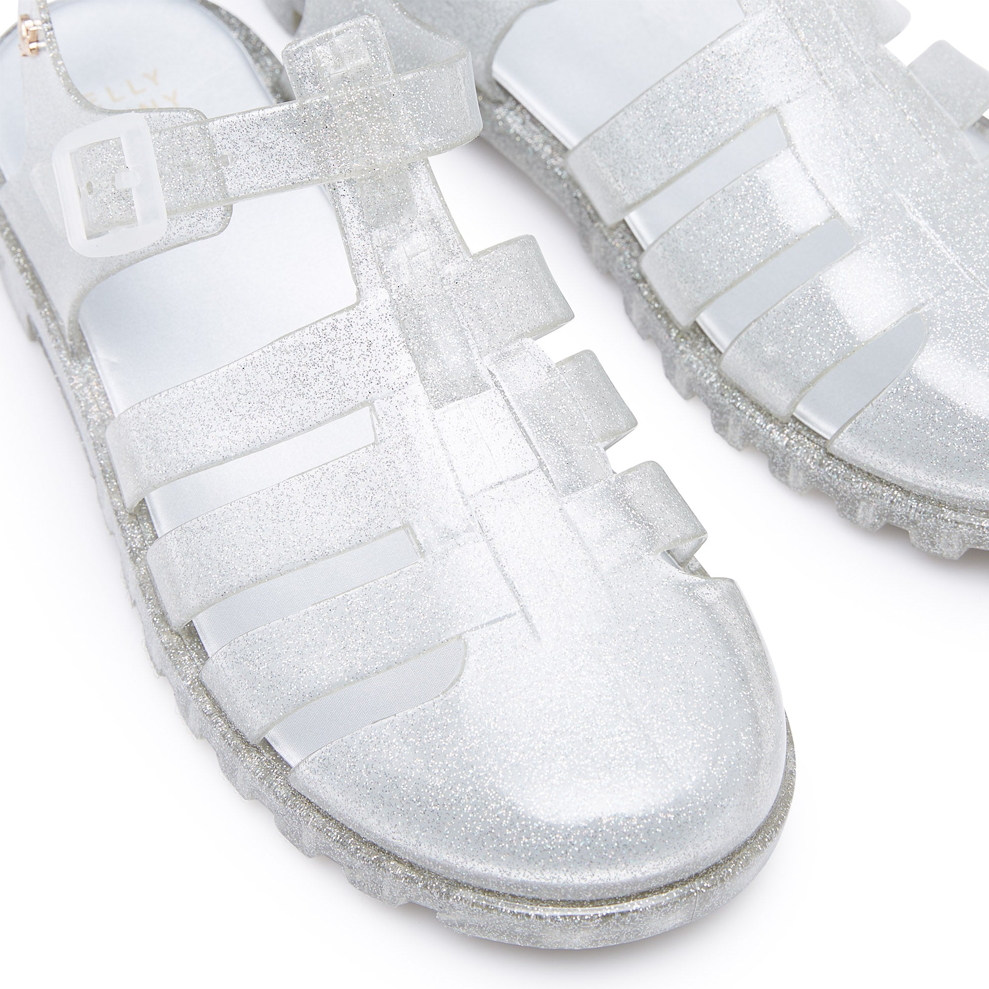 Nasia Plain Flat Sandals Silver
