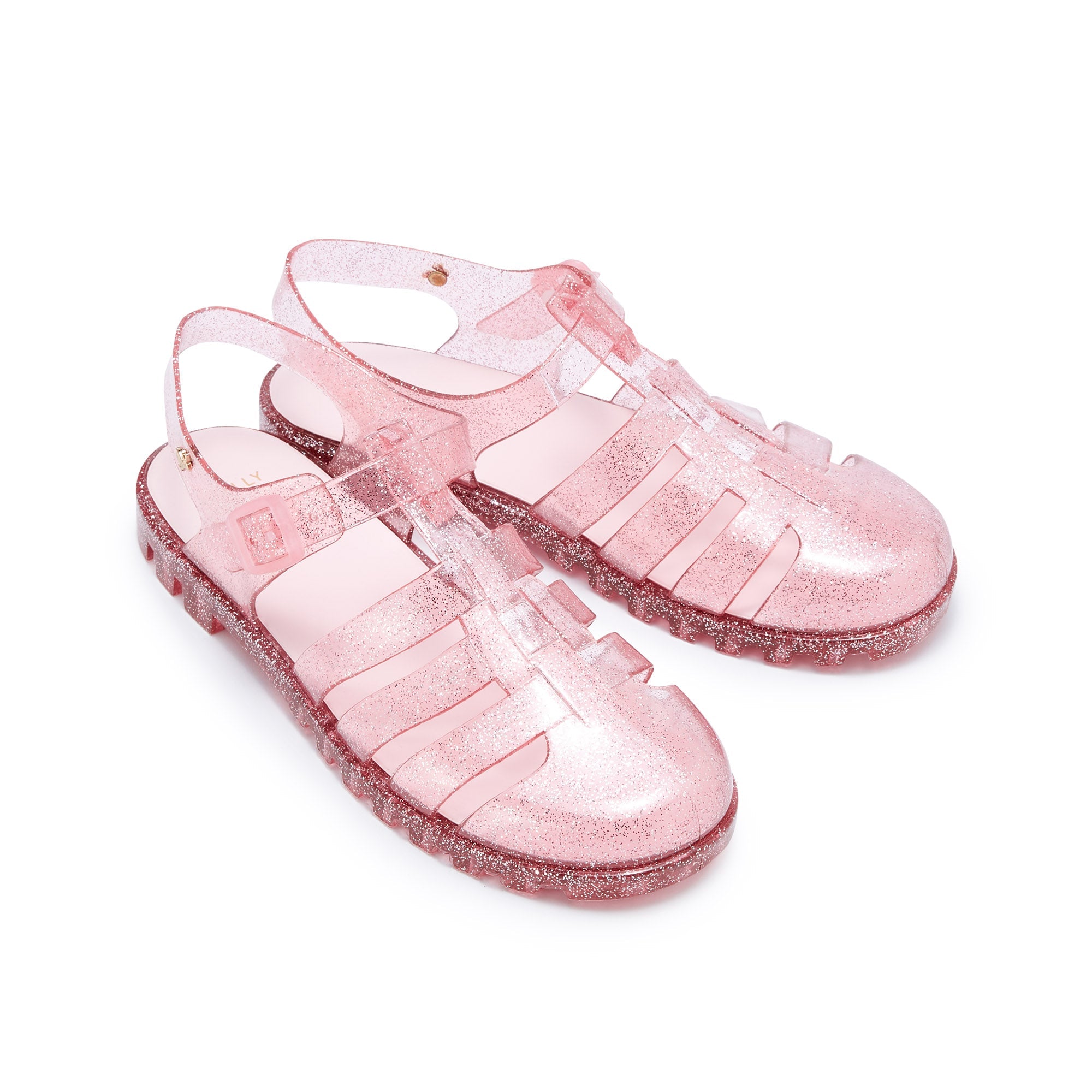 Nasia Plain Flat Sandals Check Pink - Jelly Bunny Thailand Official Online Store