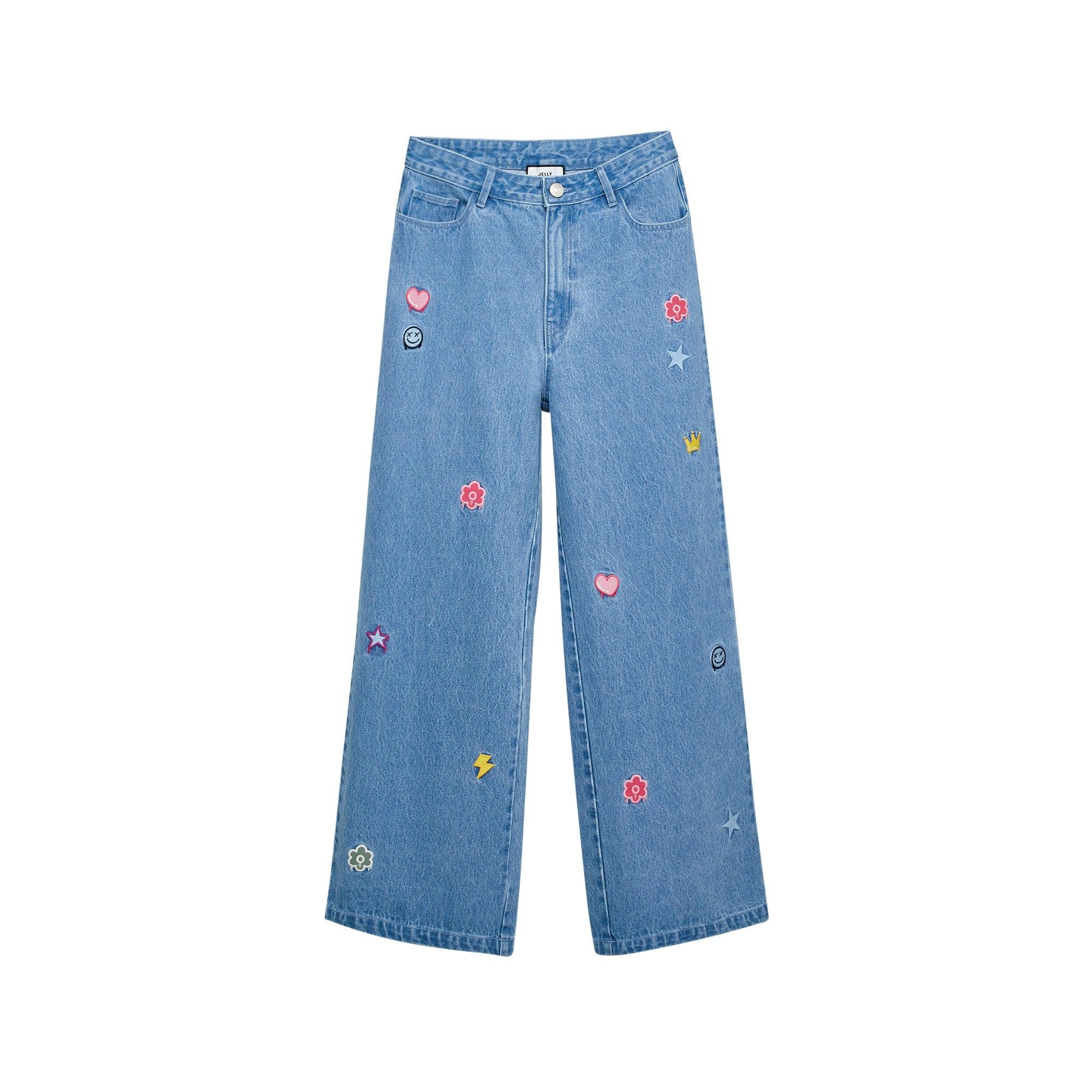 Jb Whimsy Street Loose Fit Denim Jeans Blue - Jelly Bunny Thailand Official Online Store
