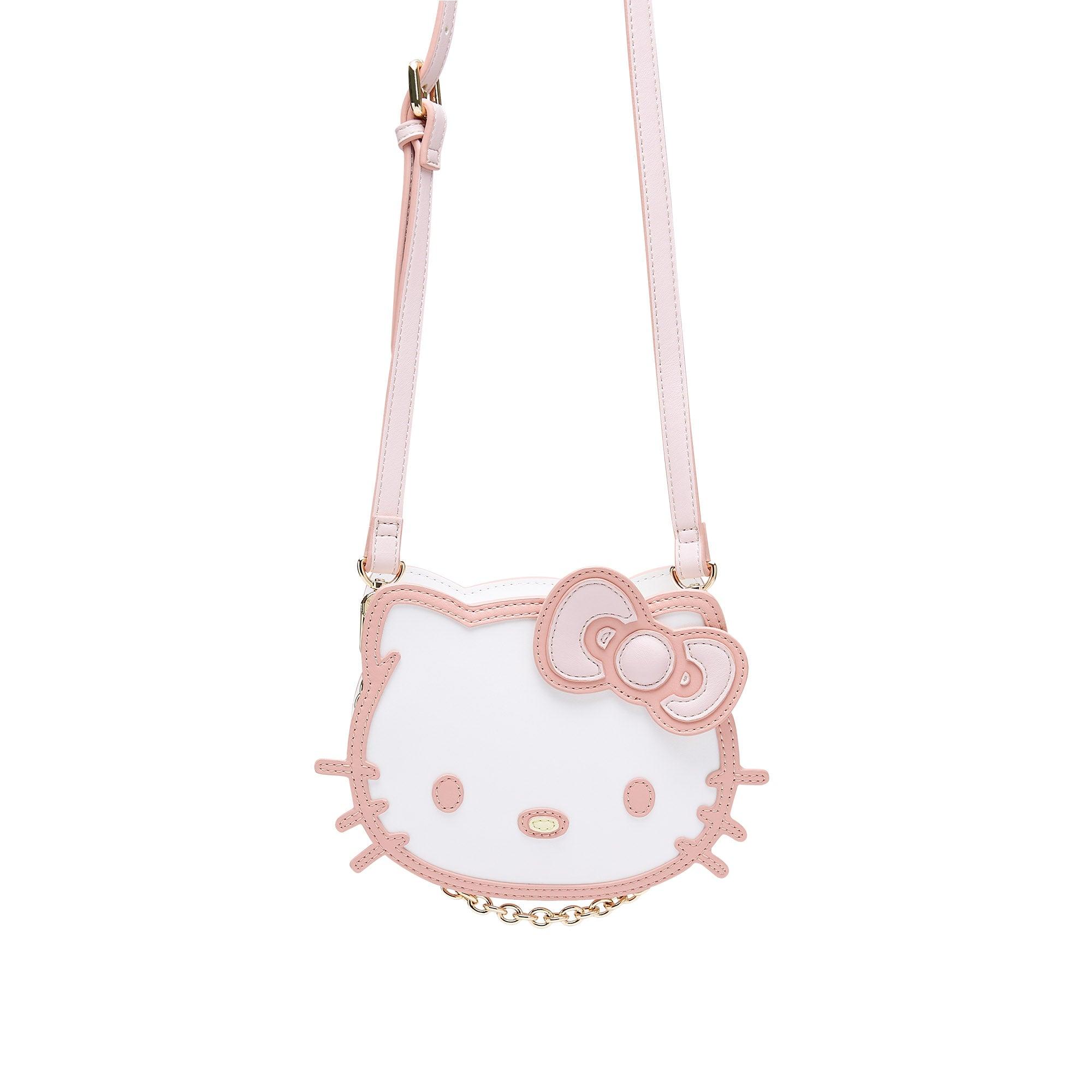 Cutie Face Kitty Crossbody Bag White