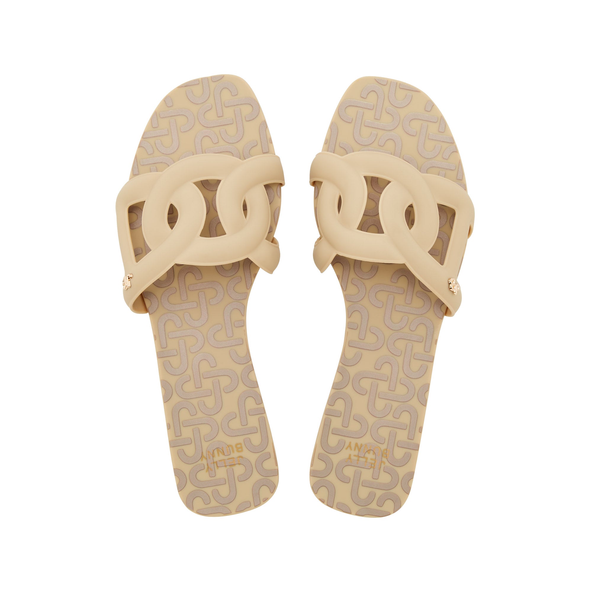 Grase Glis Monogram Flat Sandals Brown