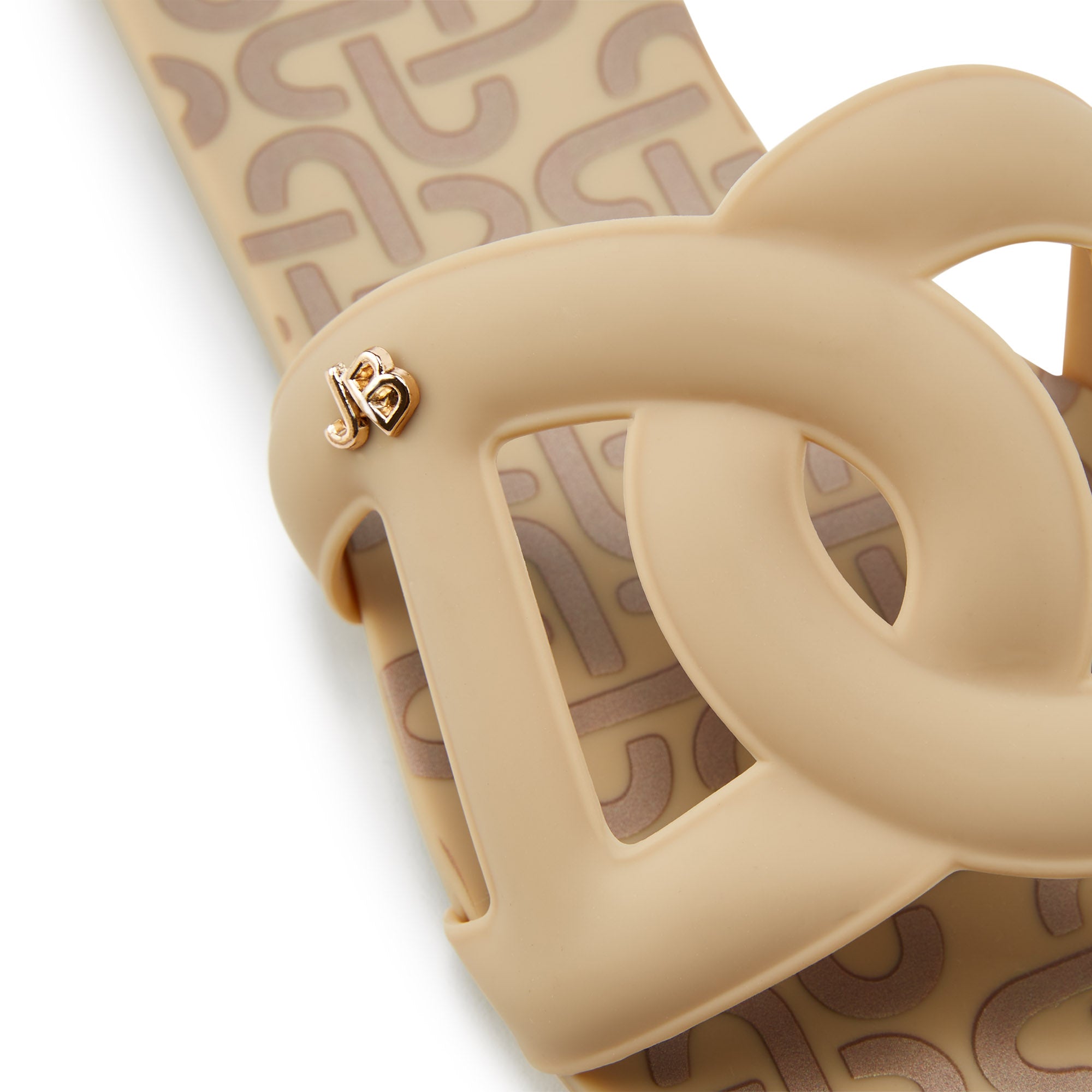 Grase Glis Monogram Flat Sandals Brown