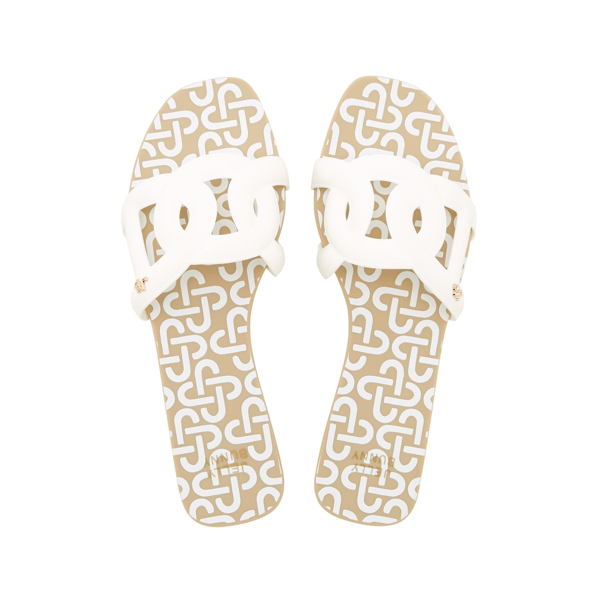 Grase Glis Monogram Shoes White - Jelly Bunny Thailand Official Online Store