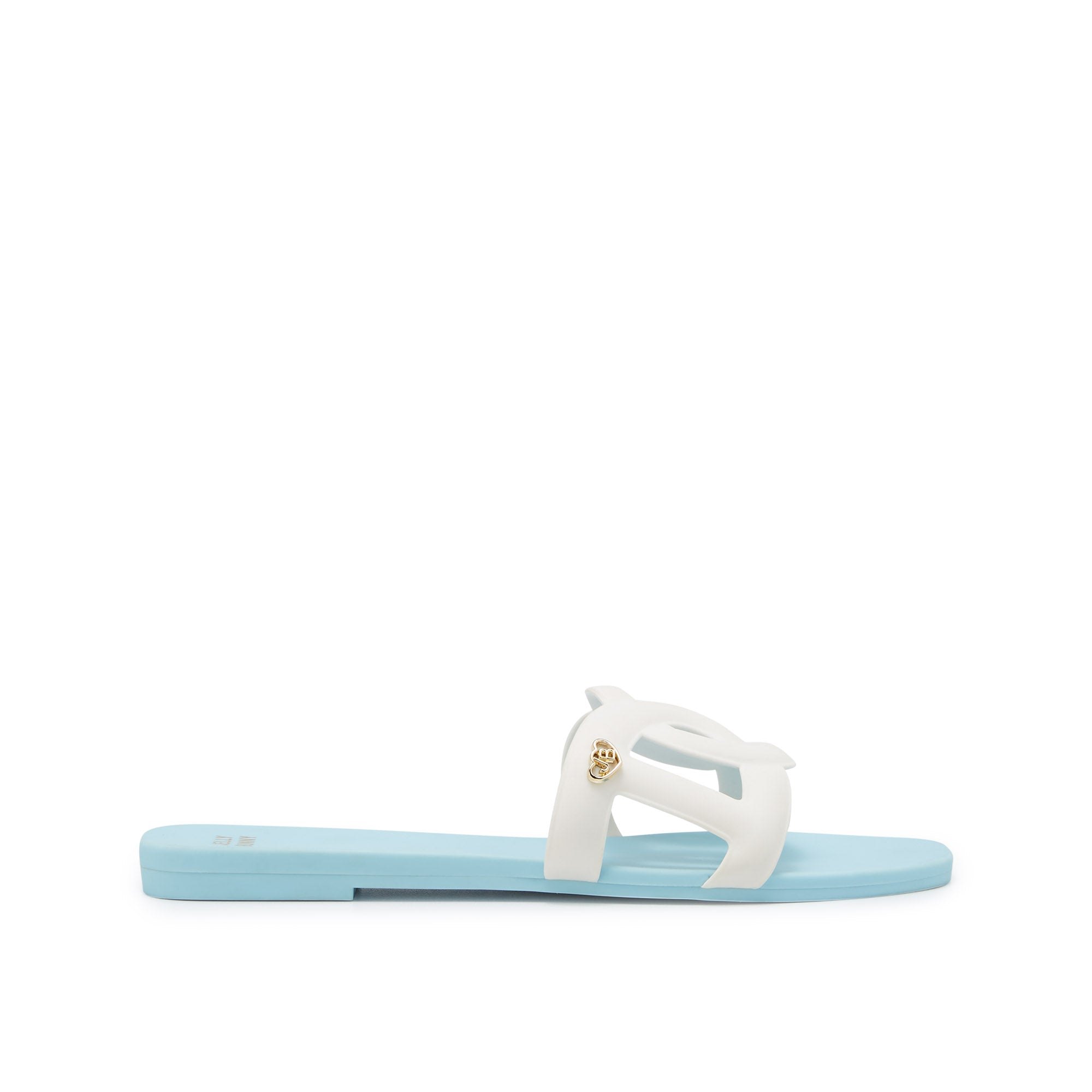 Grase Two Tone Flat Sandals Light Blue