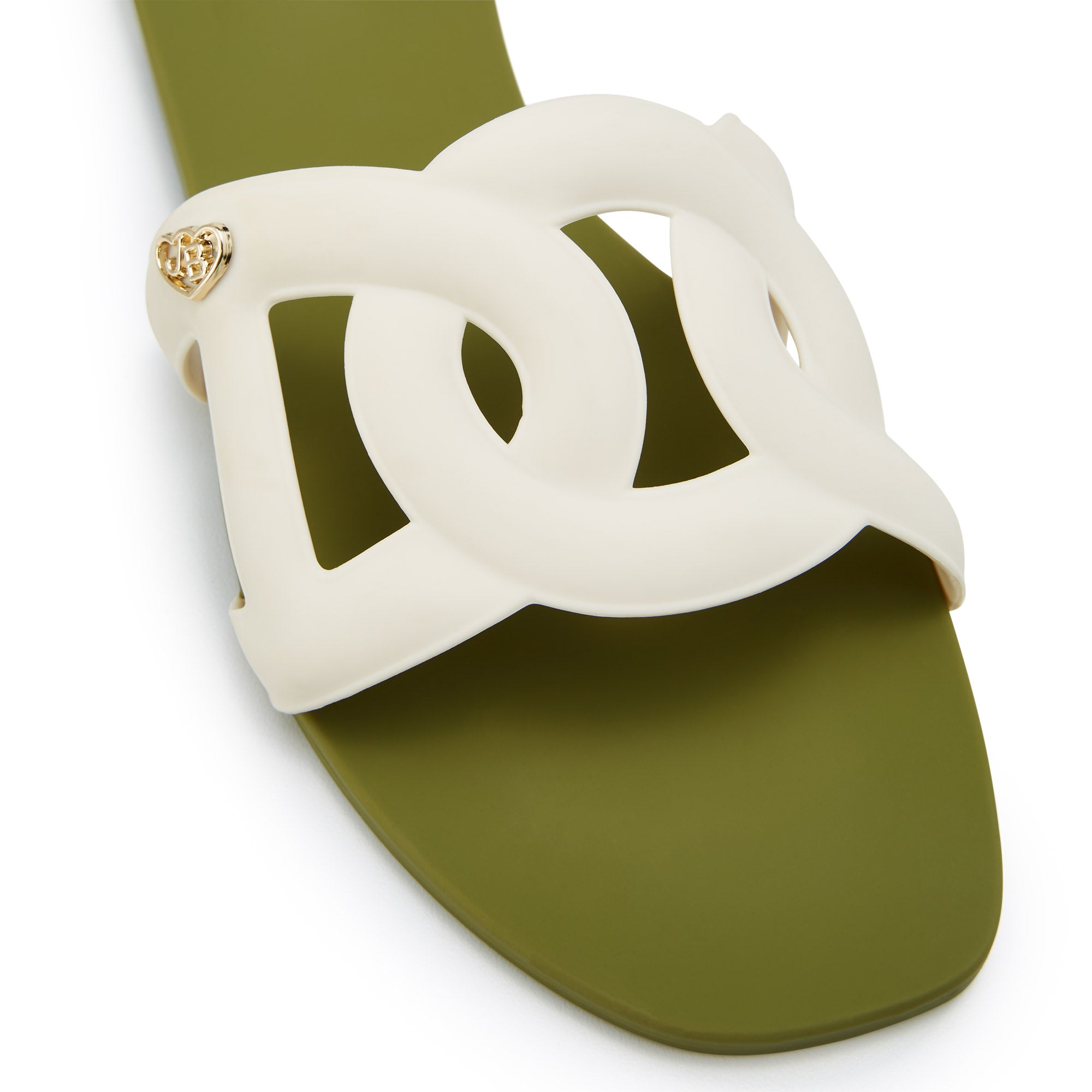 Grase Two Tone Flat Sandals Green