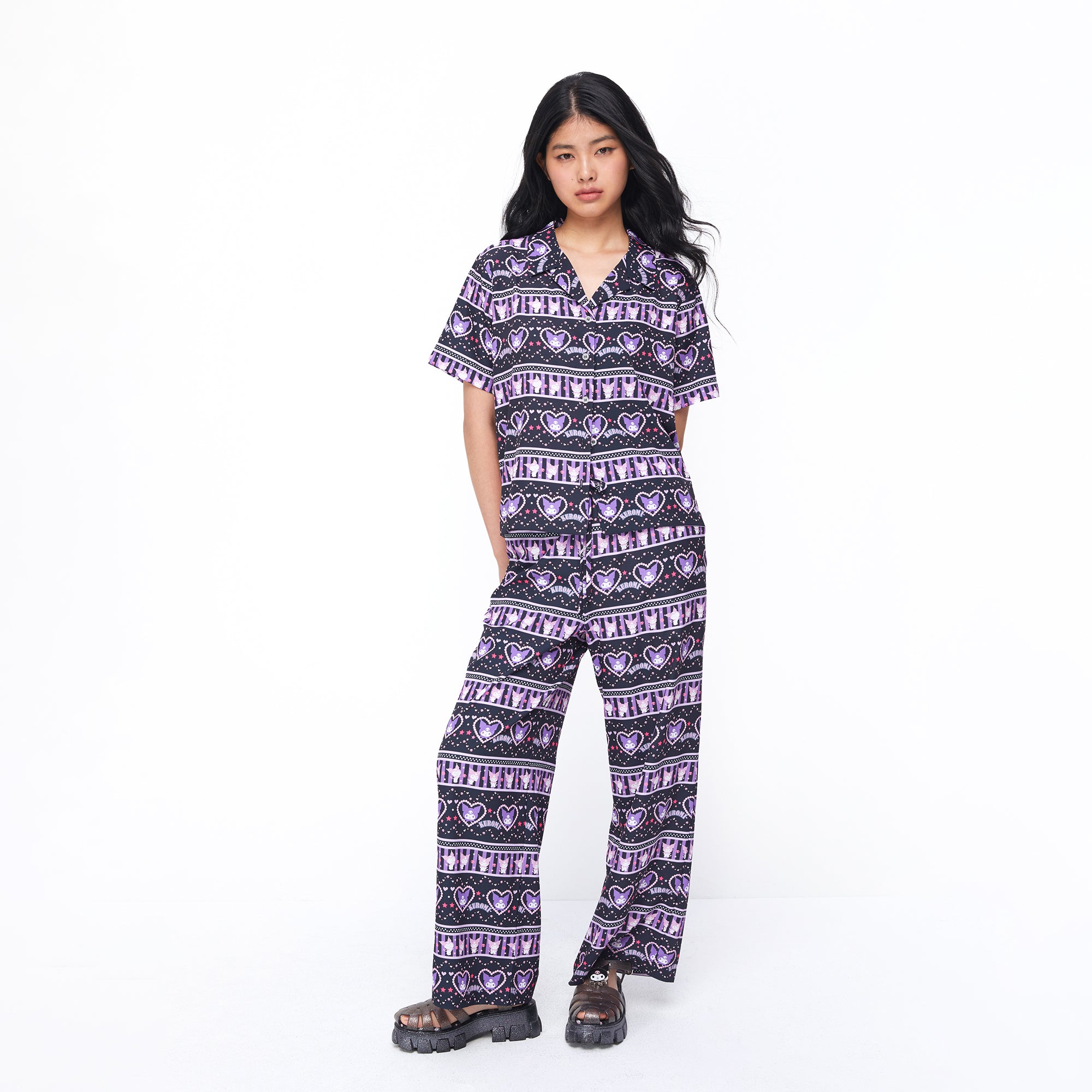 เสื้อเชิ้ตพิมพ์ลาย Kuromi Multi Color