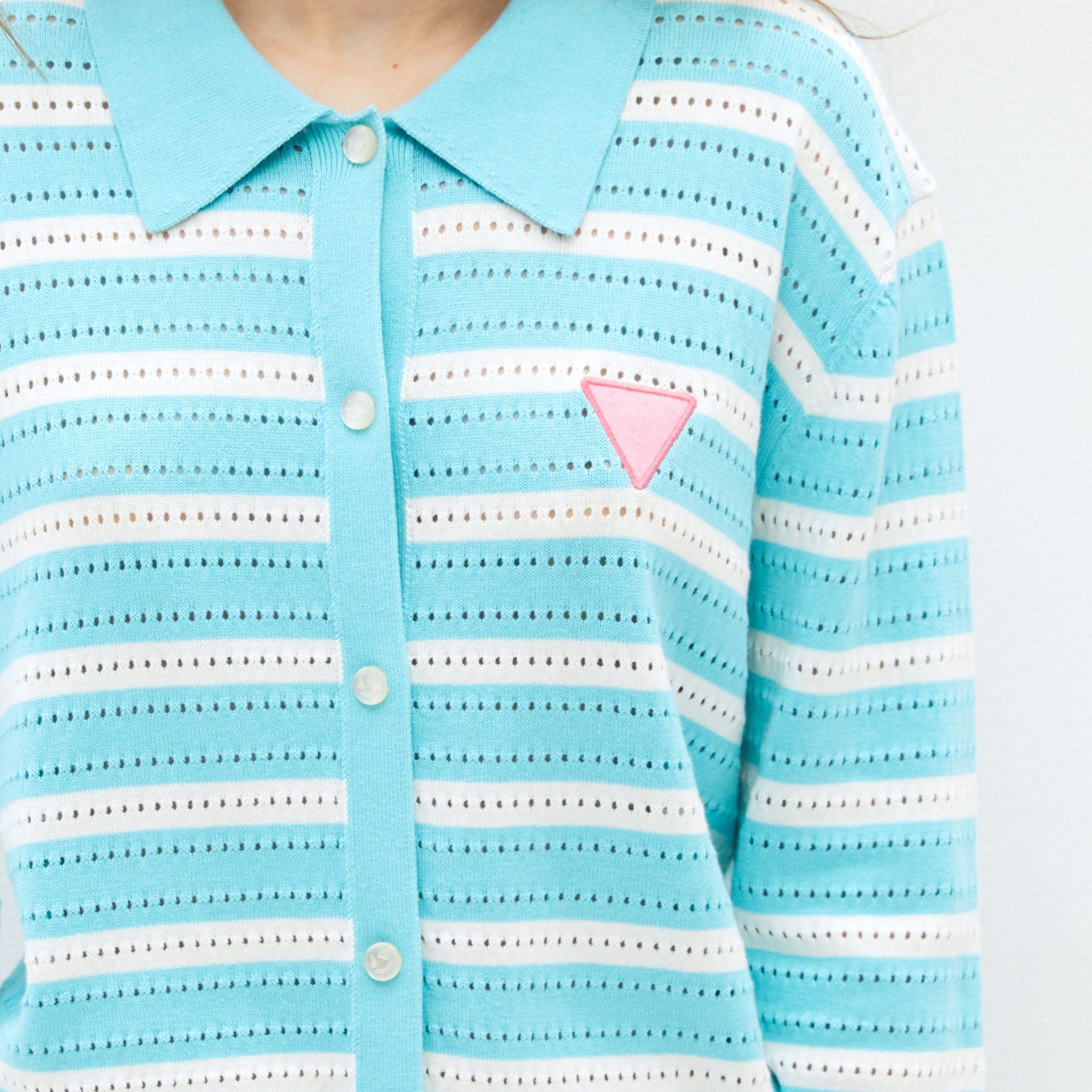 Sugar Breeze Striped Knit Cardigan Blue - Jelly Bunny Thailand Official Online Store