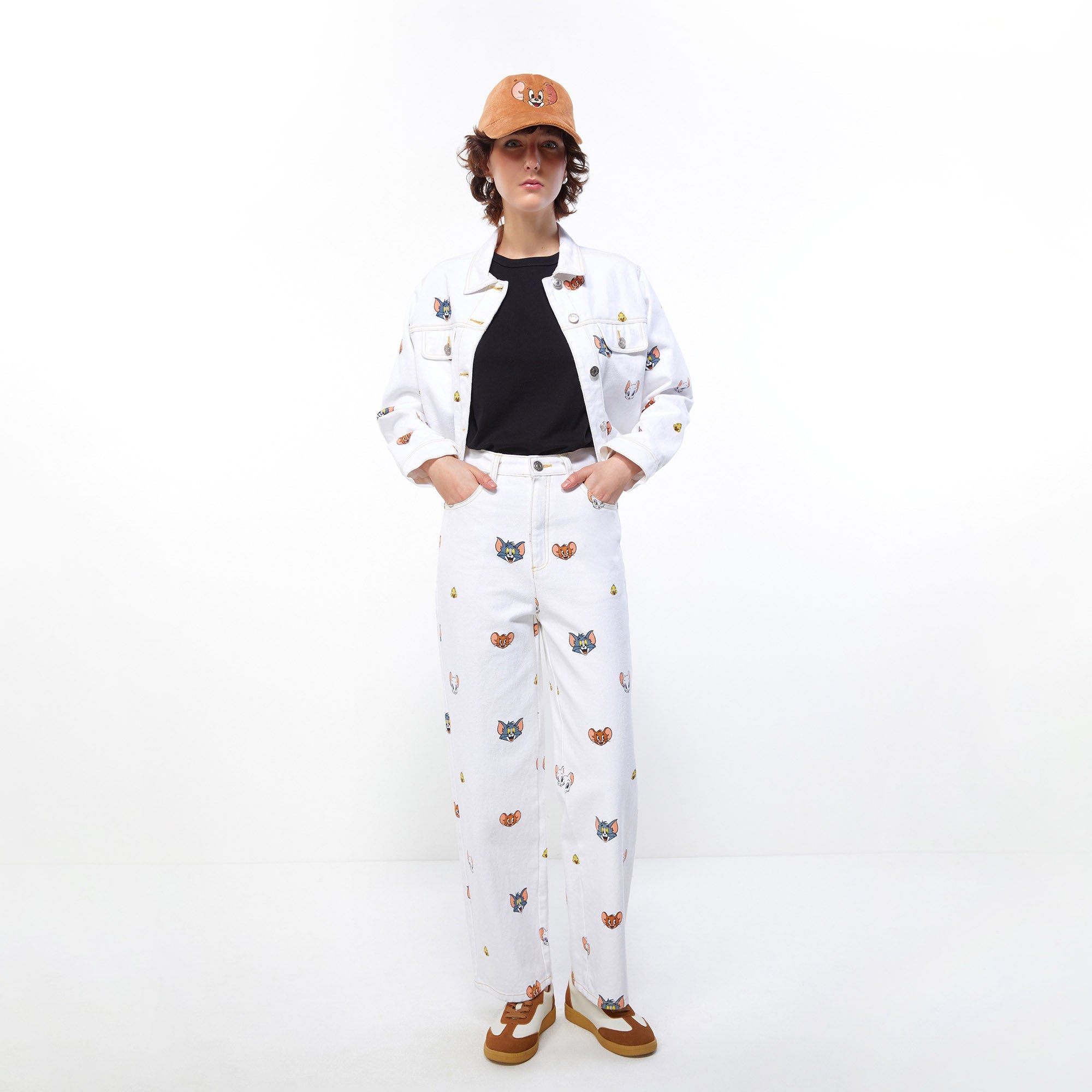 Tom and Jerry Denim Jeans White