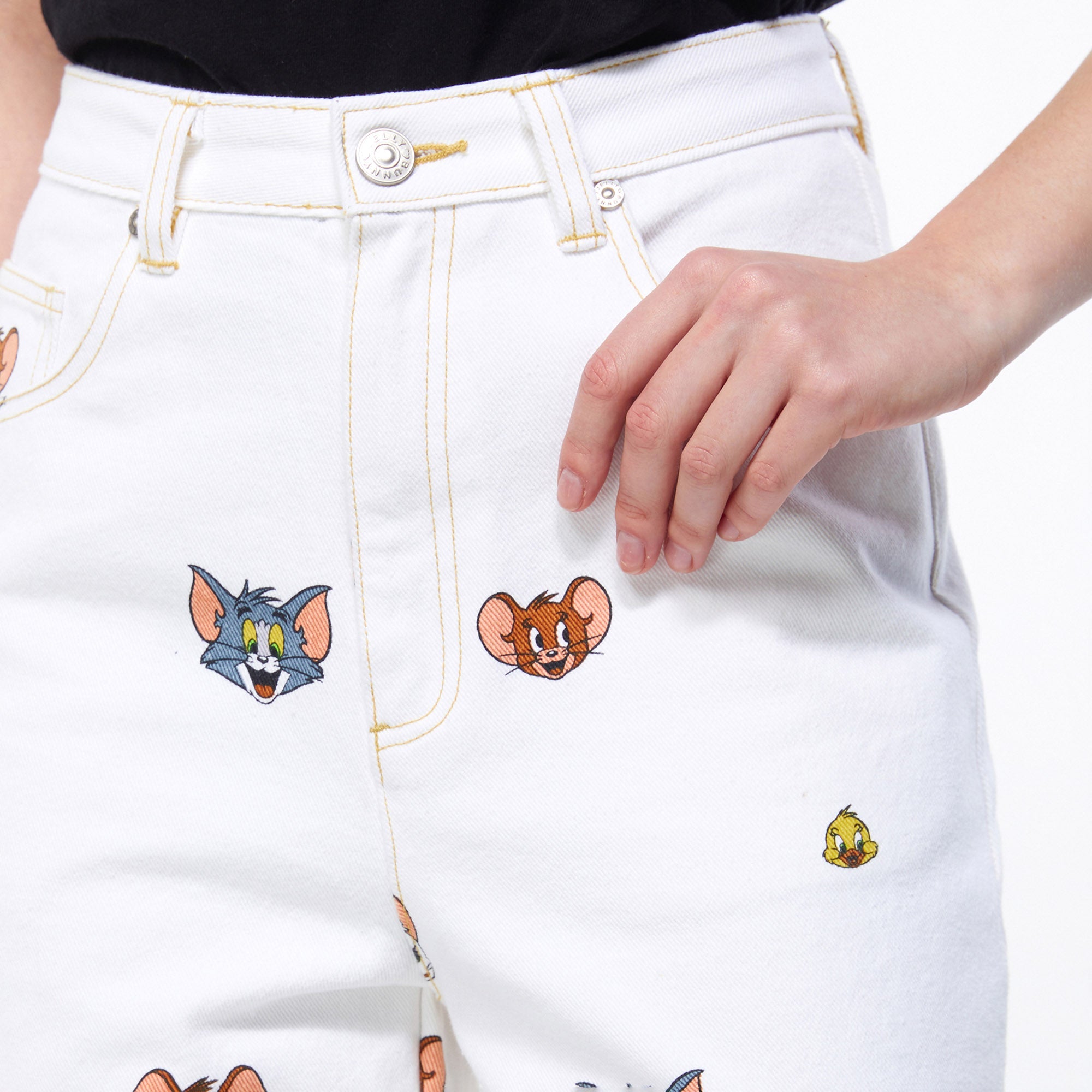 Tom and Jerry Denim Jeans White