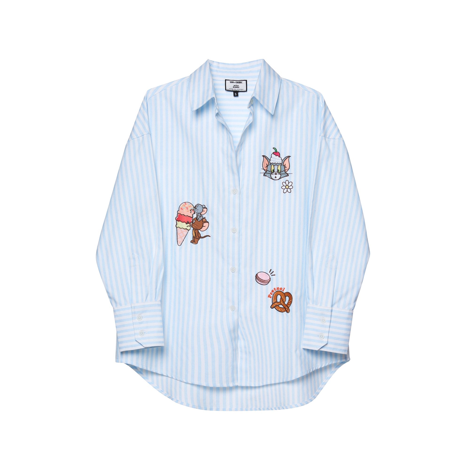 Tom and Jerry Sweet Ice-Cream Striped Oversized Shirt Multi Color - Jelly Bunny Thailand Official Online Store