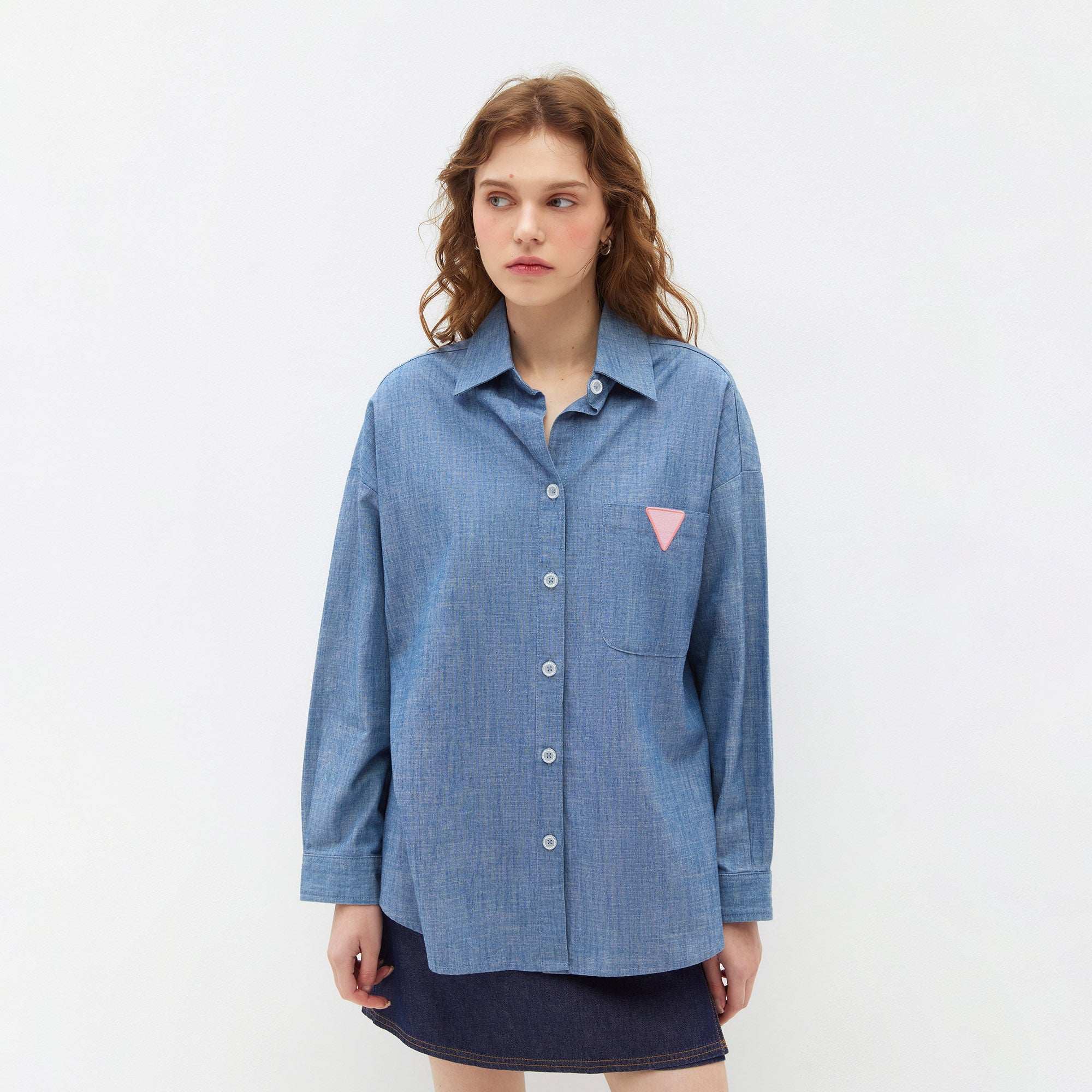 Chambray Patch Pocket Shirt Blue