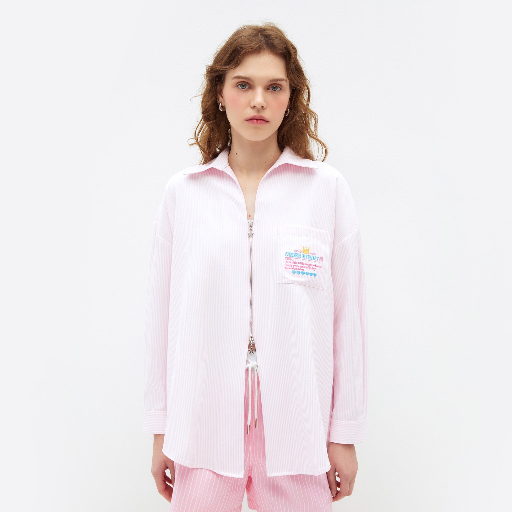 เสื้อเชิ้ต แต่งซิป แขนยาว Coder Bunny