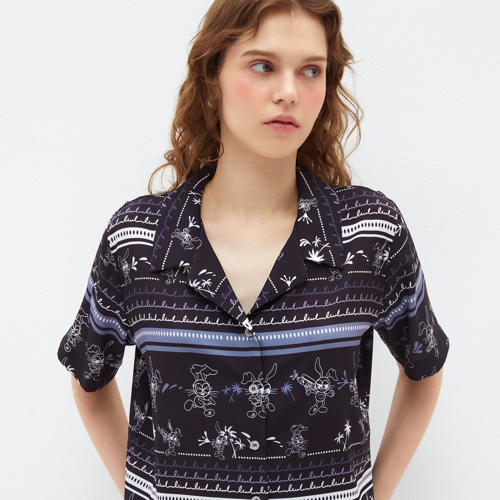 Jb Water Splash Fest Relaxed-Fit Short Sleeve Shirt Printed Black