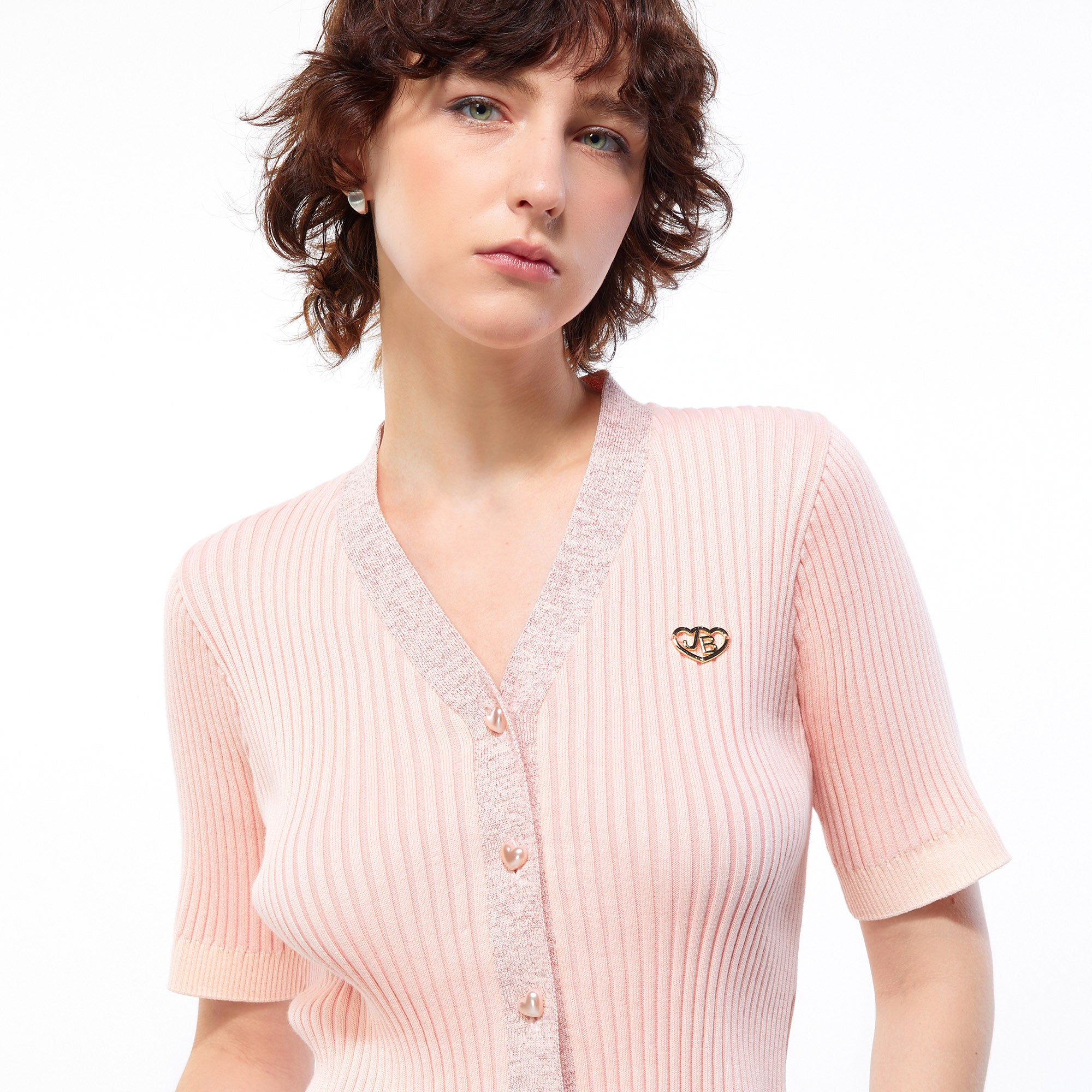Ribbed Knit Crop Cardigan Orange