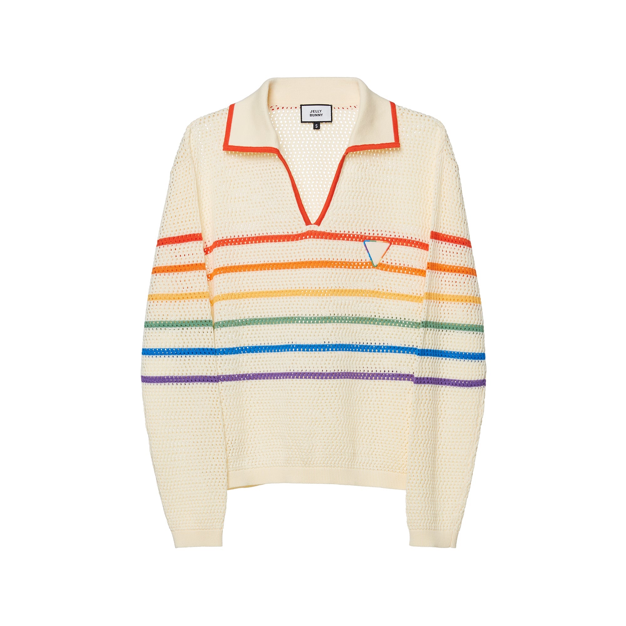 Retro Rainbow Knit Collar Pullover Multi Color - Jelly Bunny Thailand Official Online Store