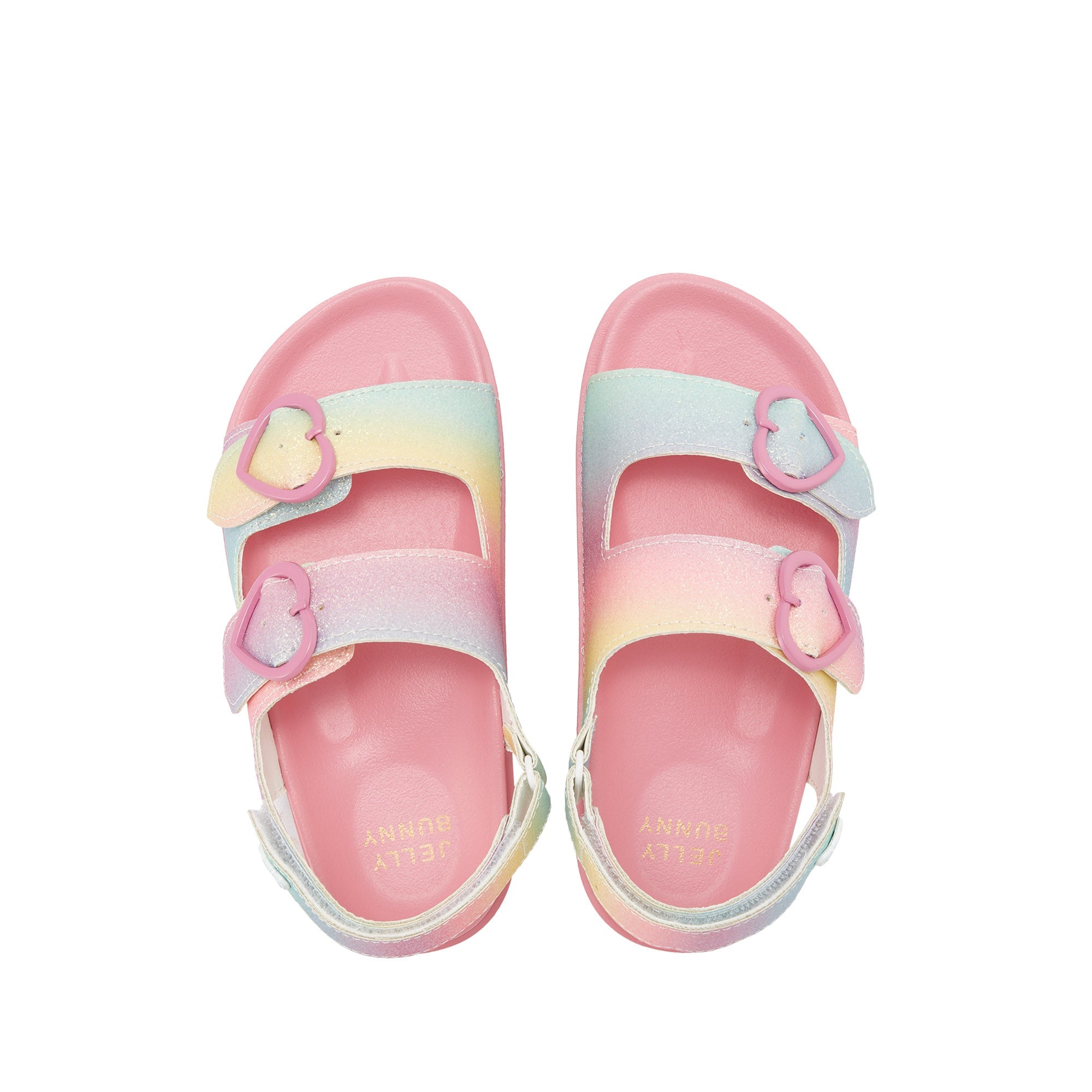 Mini Sporty Rainbow Flat Slingbacks For Girls Pink - Jelly Bunny Thailand Official Online Store