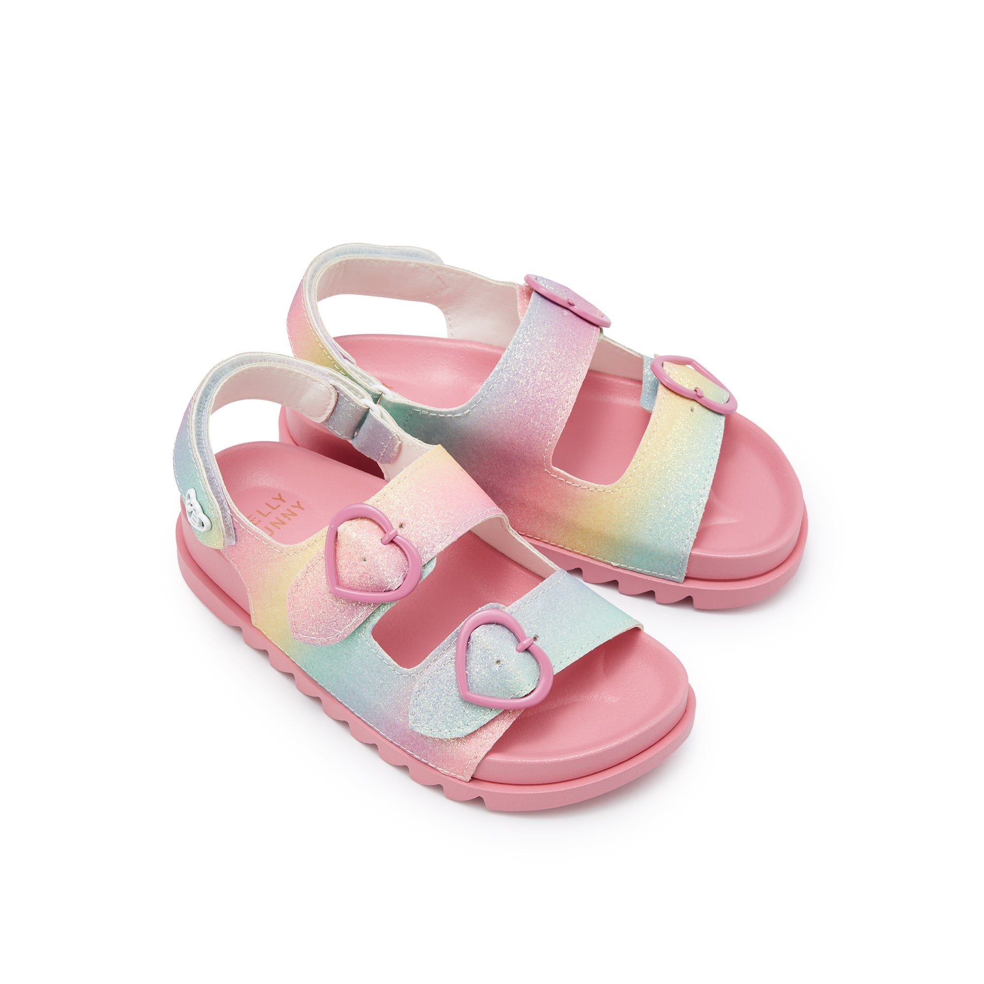 Mini Sporty Rainbow Flat Slingbacks For Girls Pink - Jelly Bunny Thailand Official Online Store