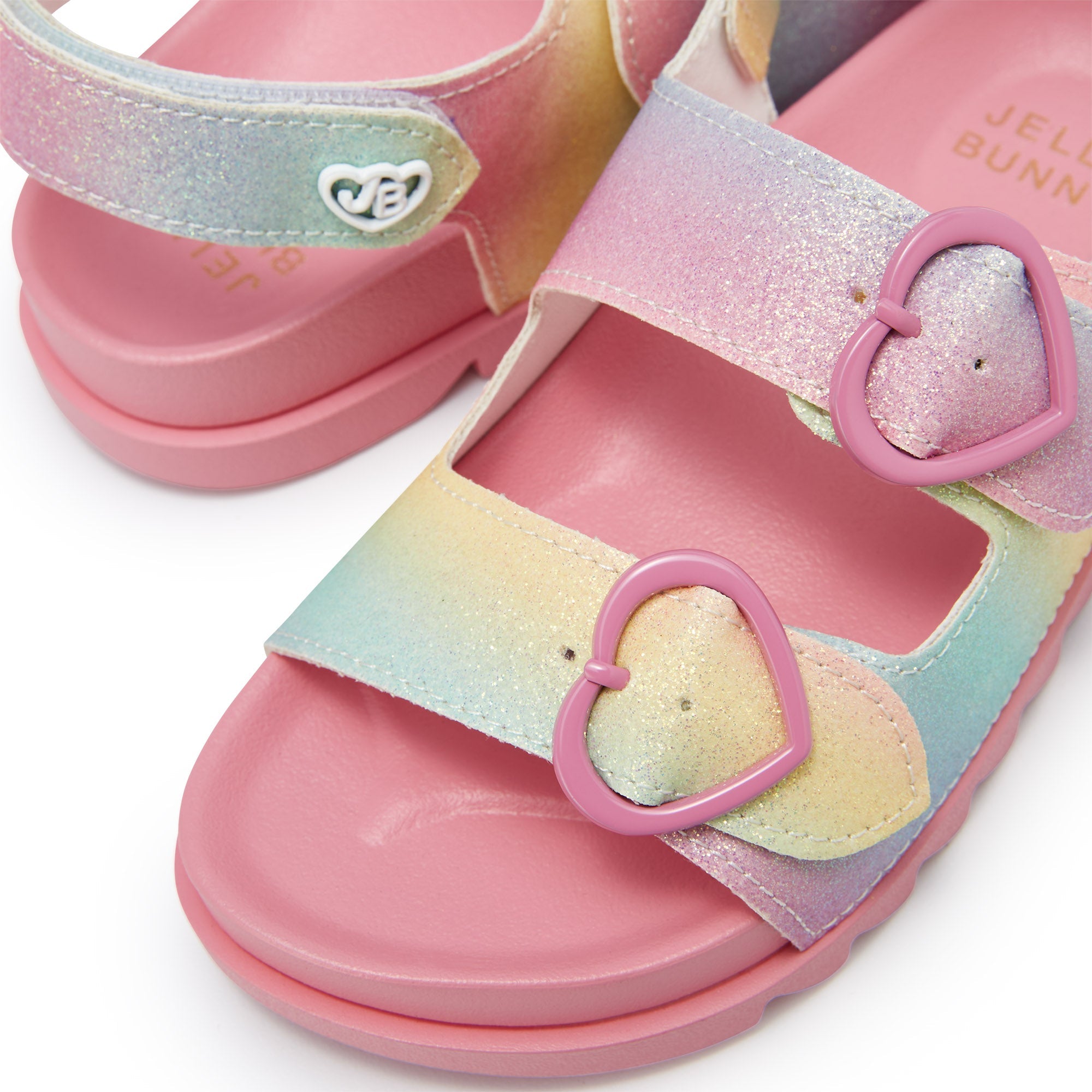 Mini Sporty Rainbow Flat Slingbacks For Girls Pink - Jelly Bunny Thailand Official Online Store