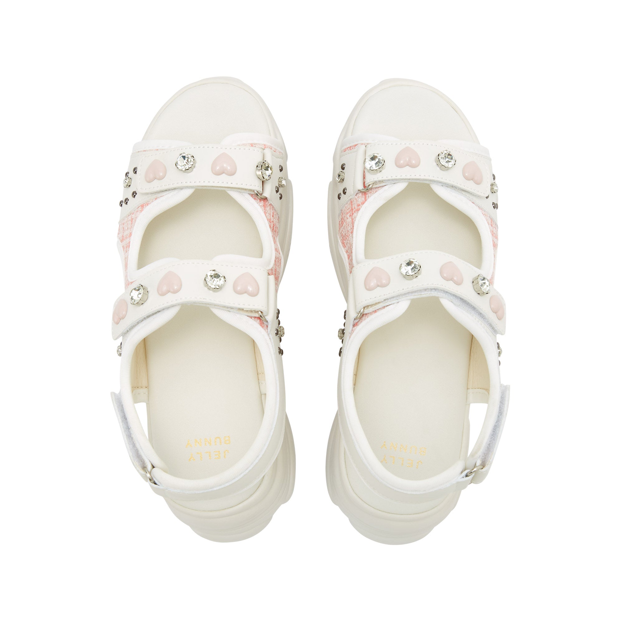 Picotee Double Heart Platform Sandals White - Jelly Bunny Thailand Official Online Store
