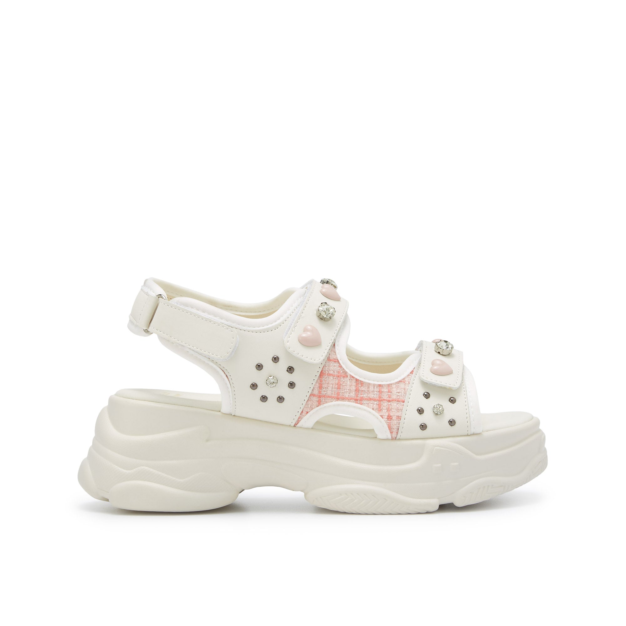 Picotee Double Heart Platform Sandals White - Jelly Bunny Thailand Official Online Store