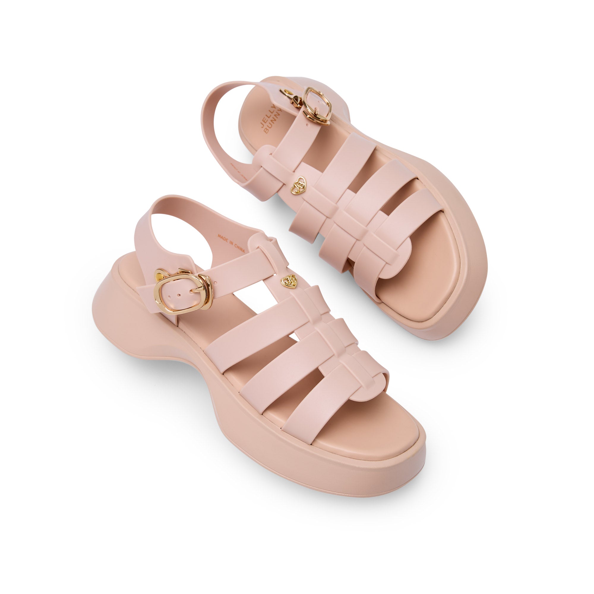 รองเท้าแตะแพลตฟอร์ม Sanretsu Beige