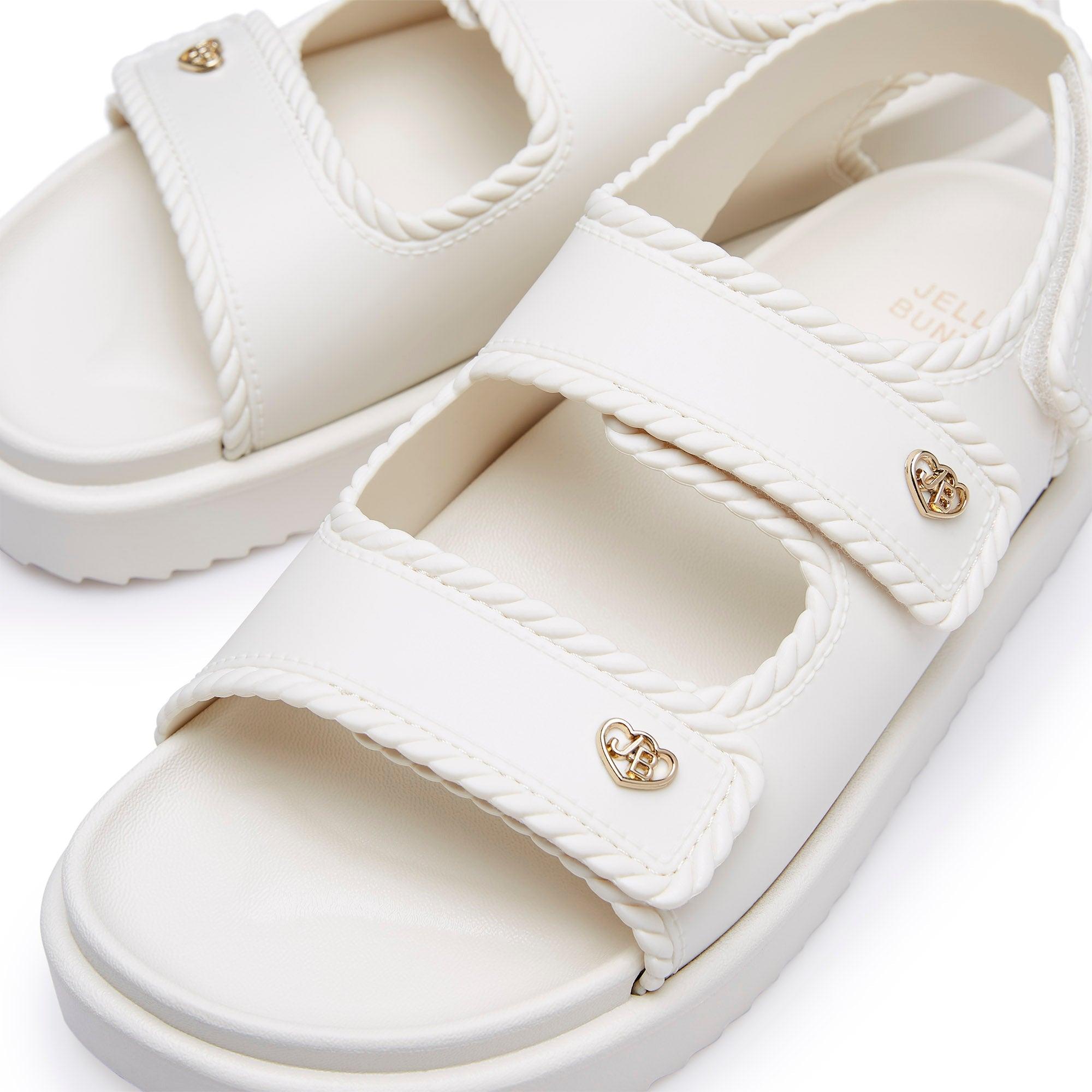 Mahou Flat Sandals White - Jelly Bunny Thailand Official Online Store