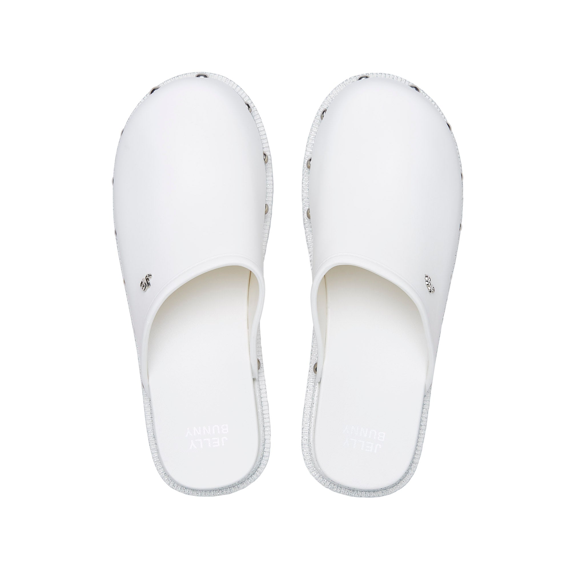 Benedetto Sylvia Plain Platform Clogs White - Jelly Bunny Thailand Official Online Store