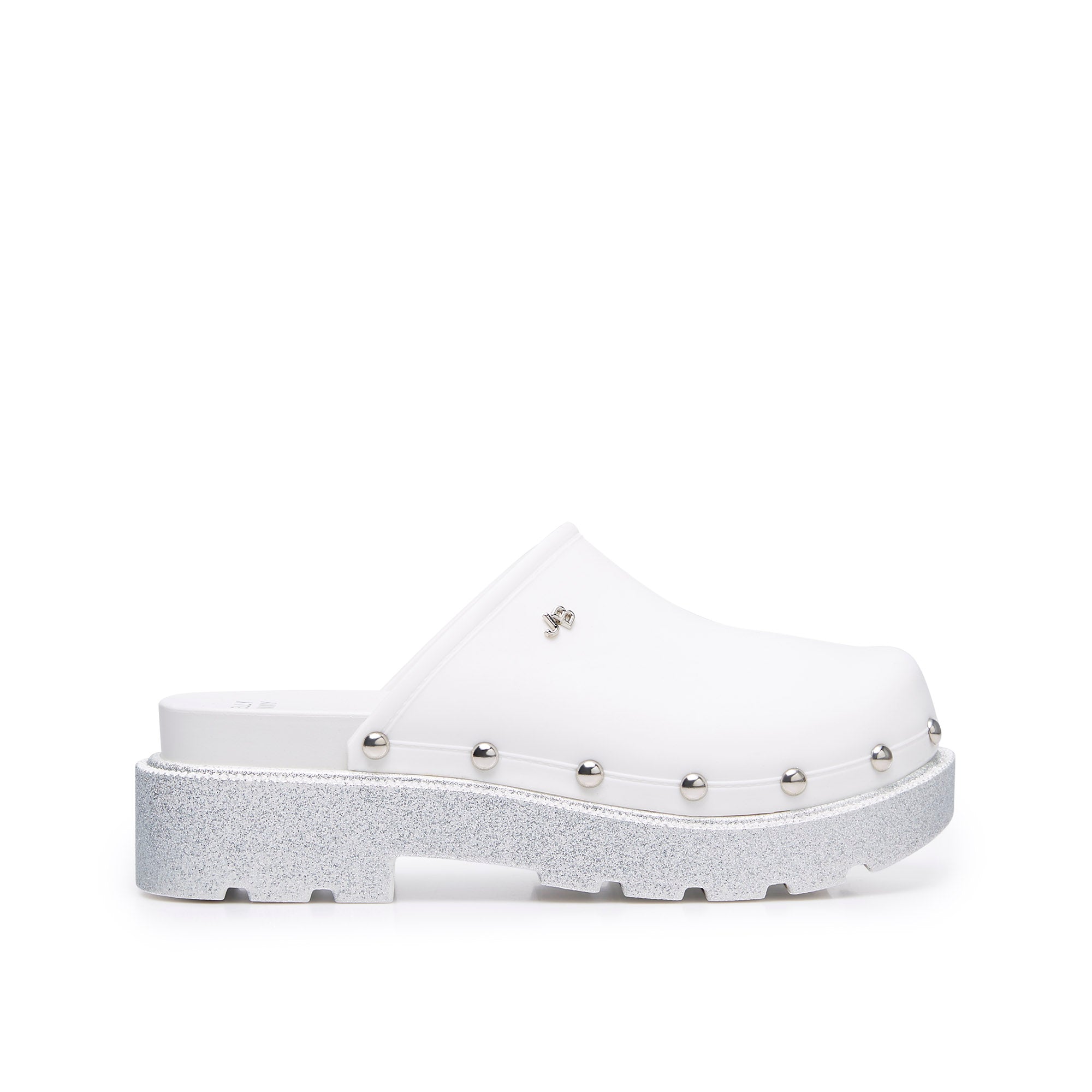 Benedetto Sylvia Plain Platform Clogs White - Jelly Bunny Thailand Official Online Store