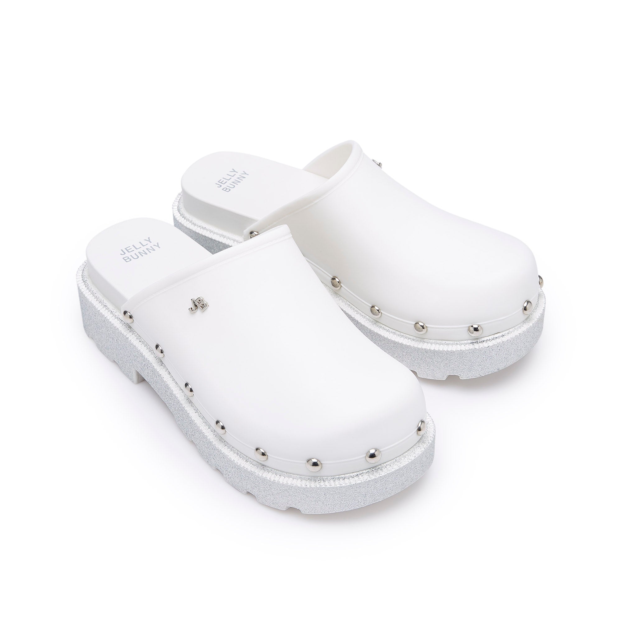 Benedetto Sylvia Plain Platform Clogs White - Jelly Bunny Thailand Official Online Store