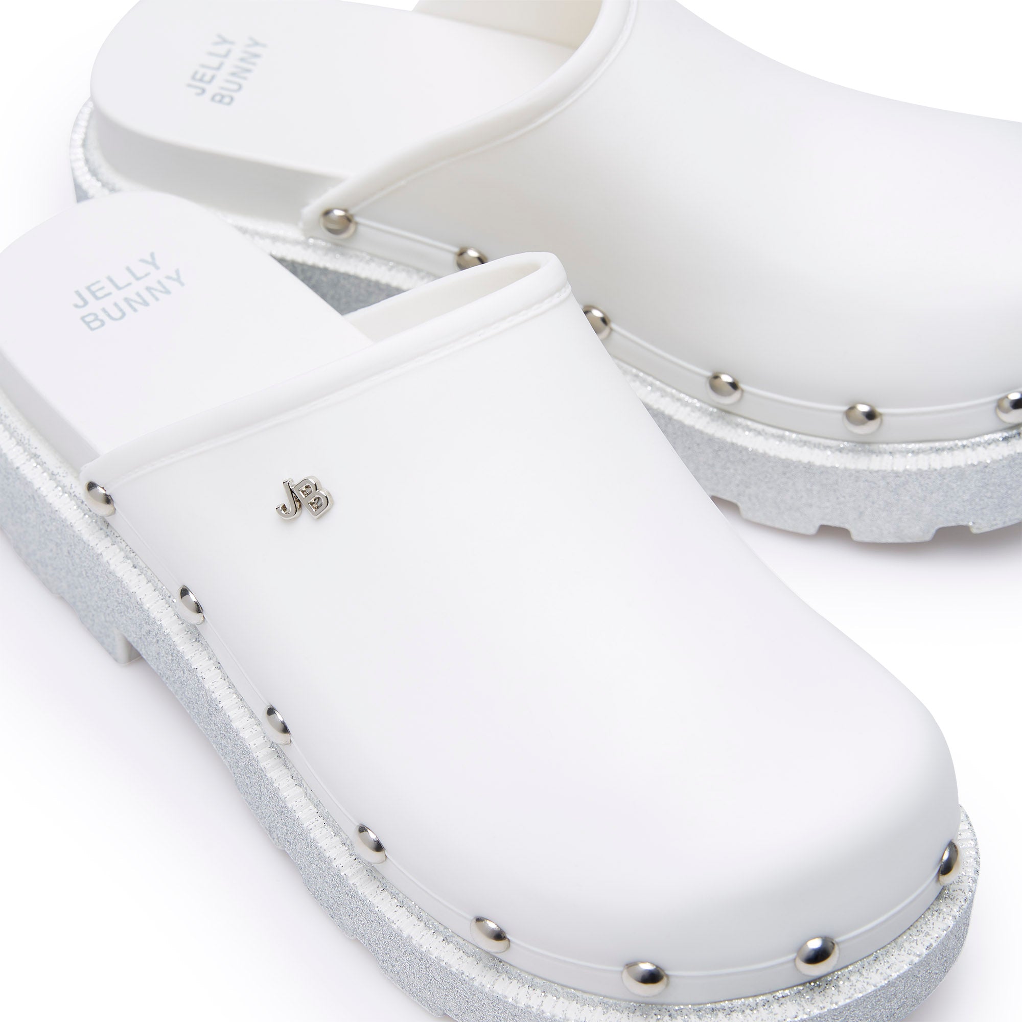Benedetto Sylvia Plain Platform Clogs White - Jelly Bunny Thailand Official Online Store