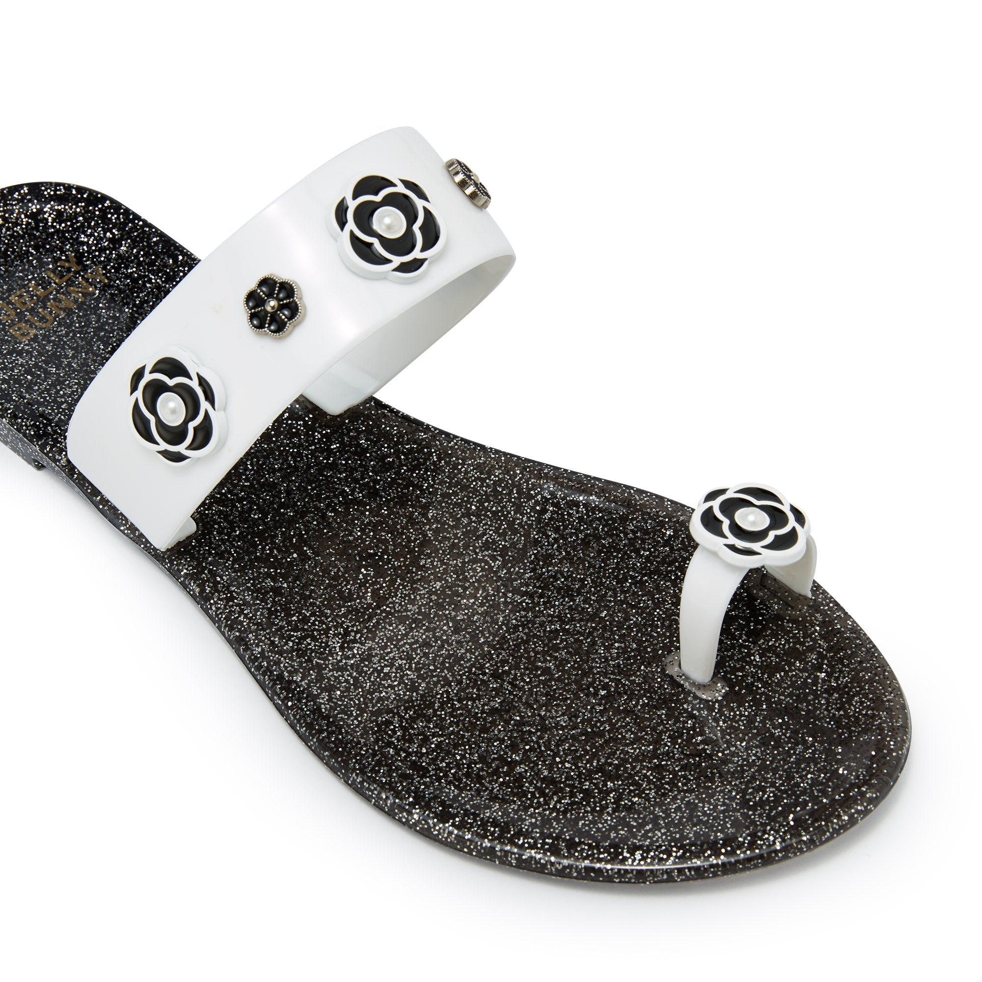 Ring Ainhoa Flat Sandals Black