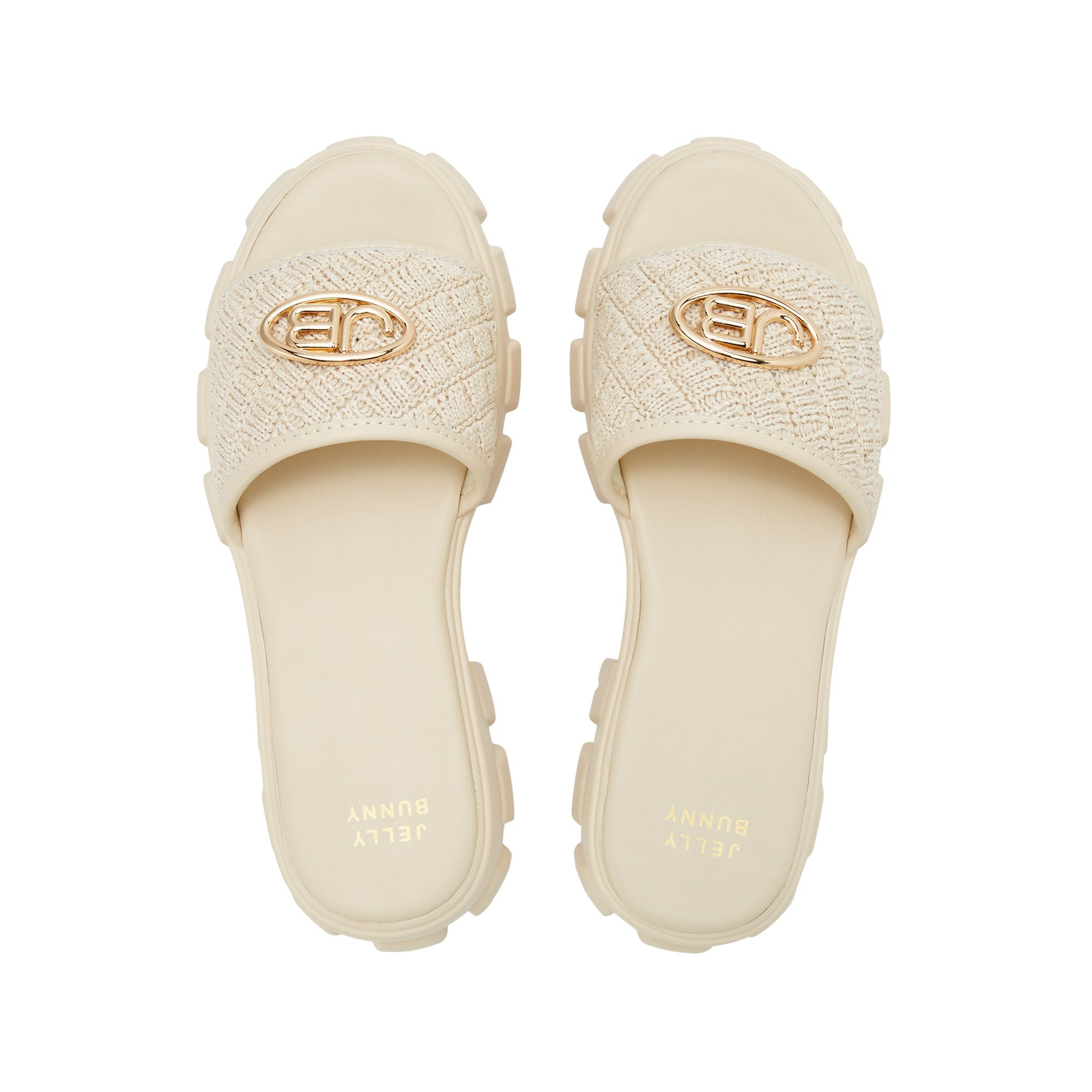 Varanna Prince Platform Sandals Beige