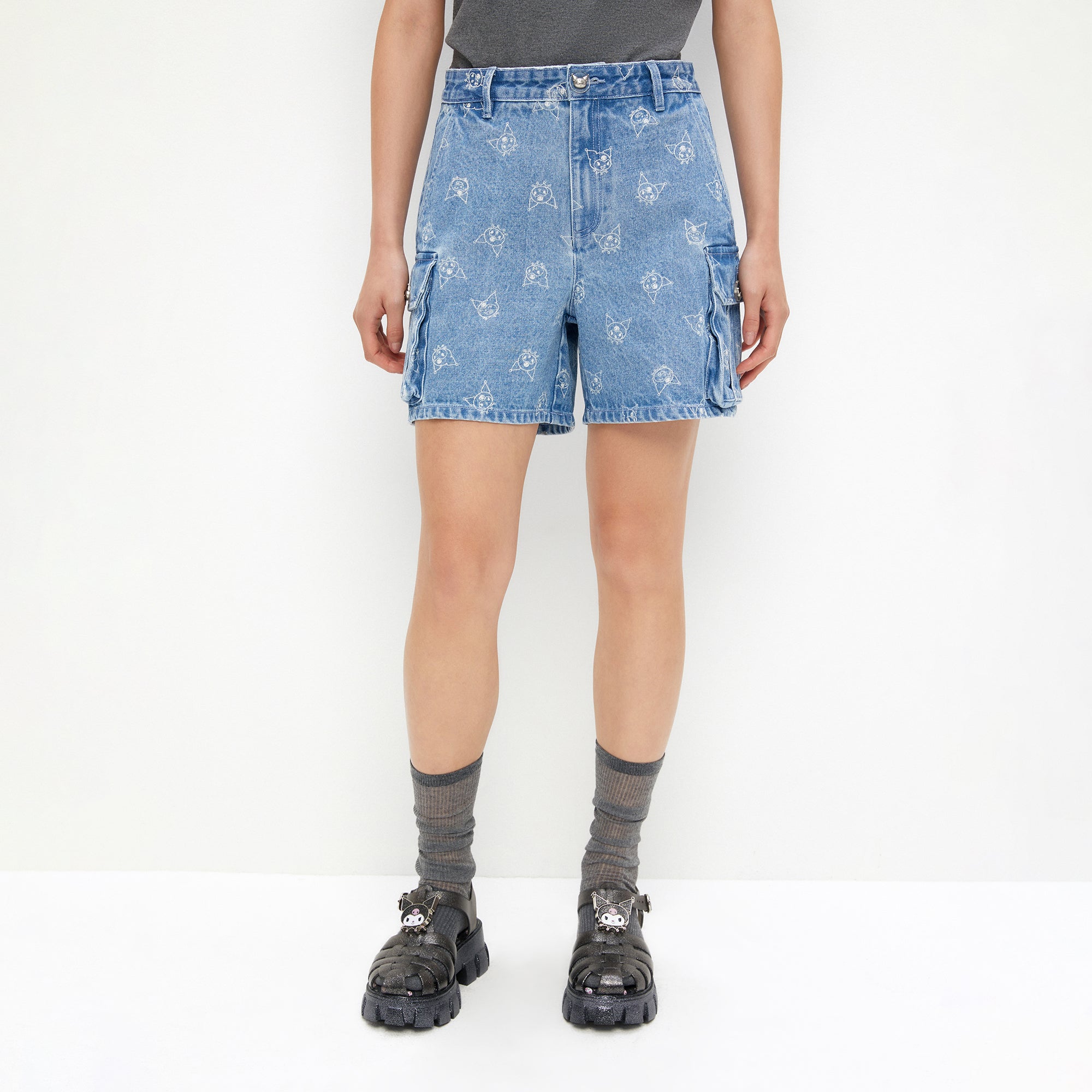 Kuromi Denim Shorts Blue