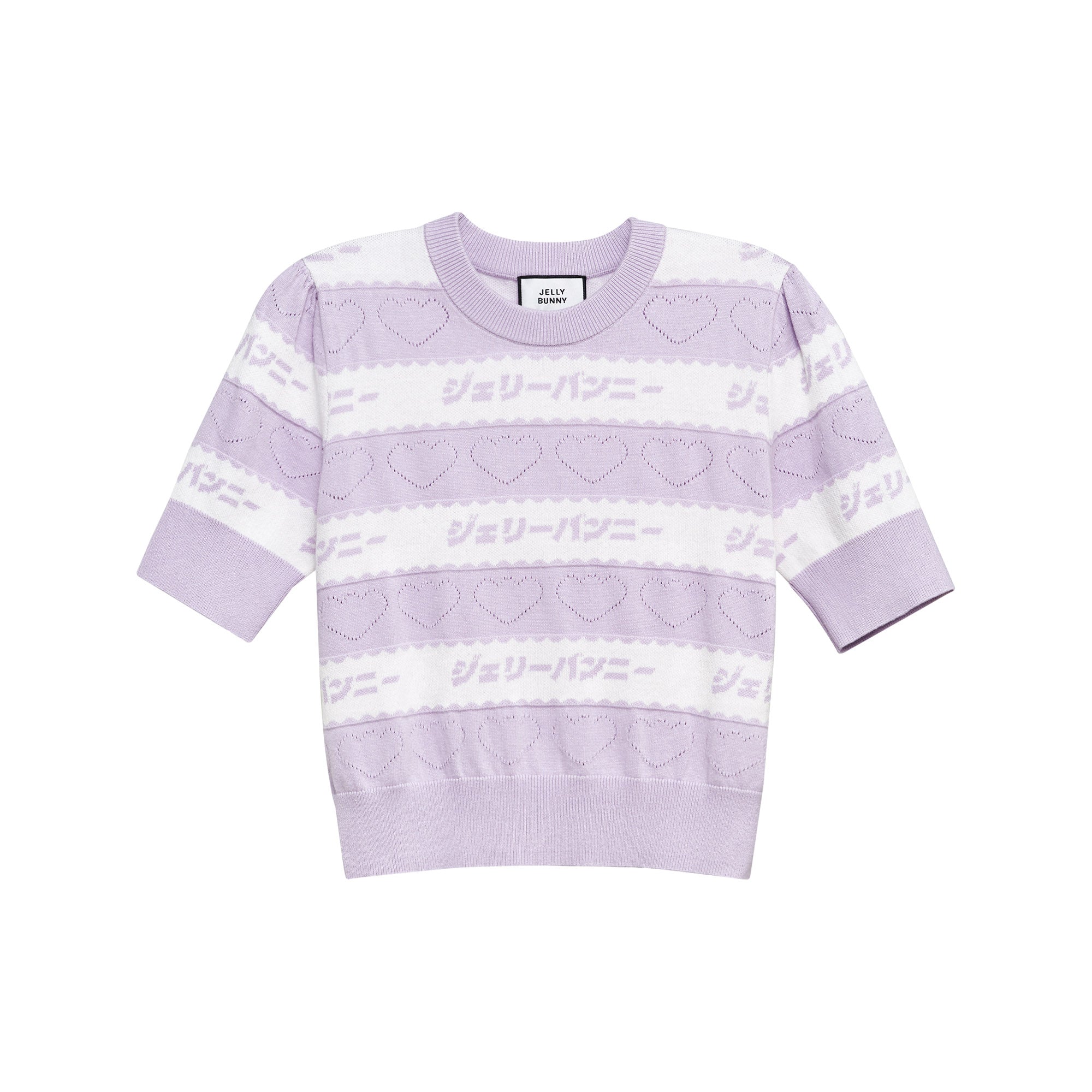 Stripe Knit Short Sleeve Top Multi Color