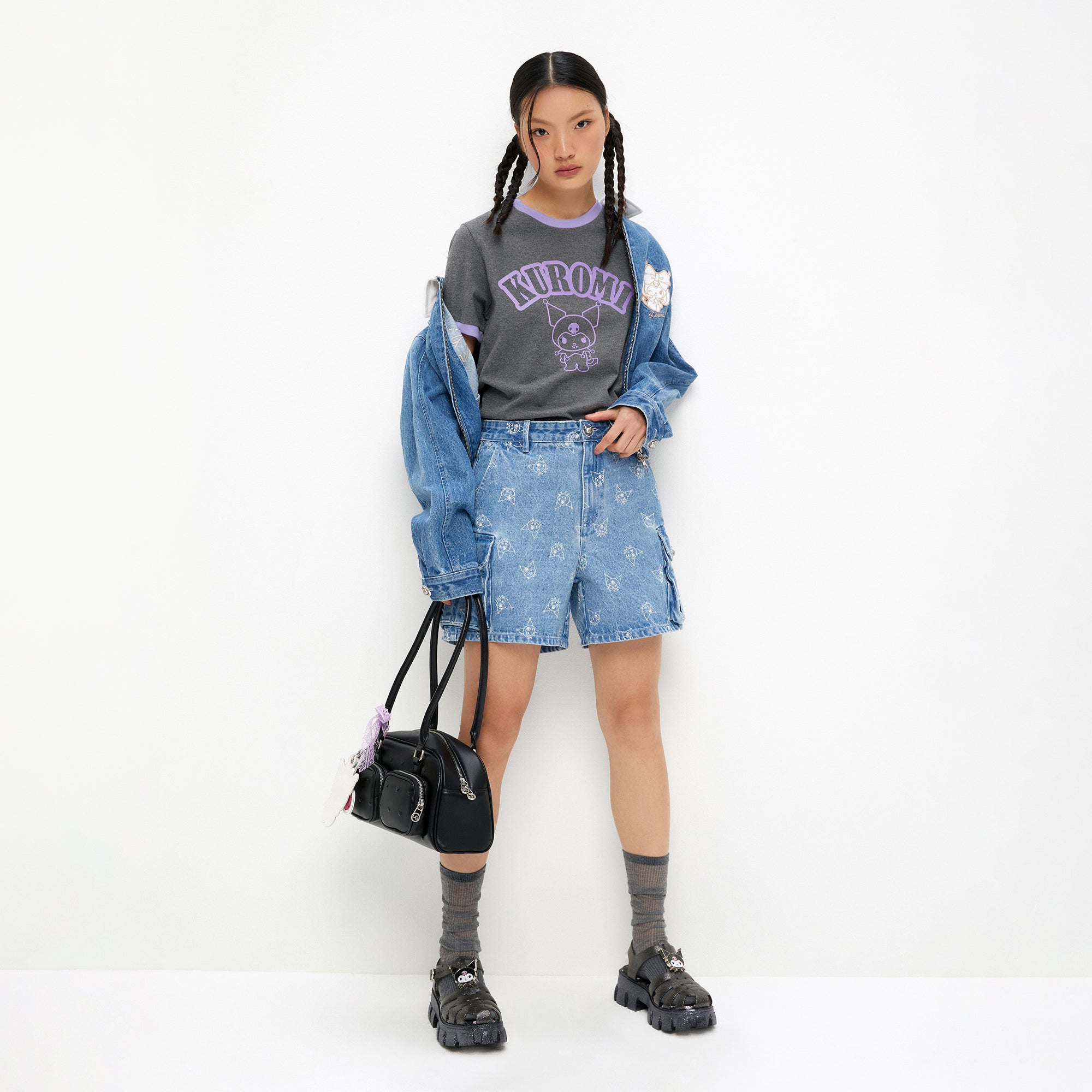 Kuromi Regular Fit T-Shirt Grey