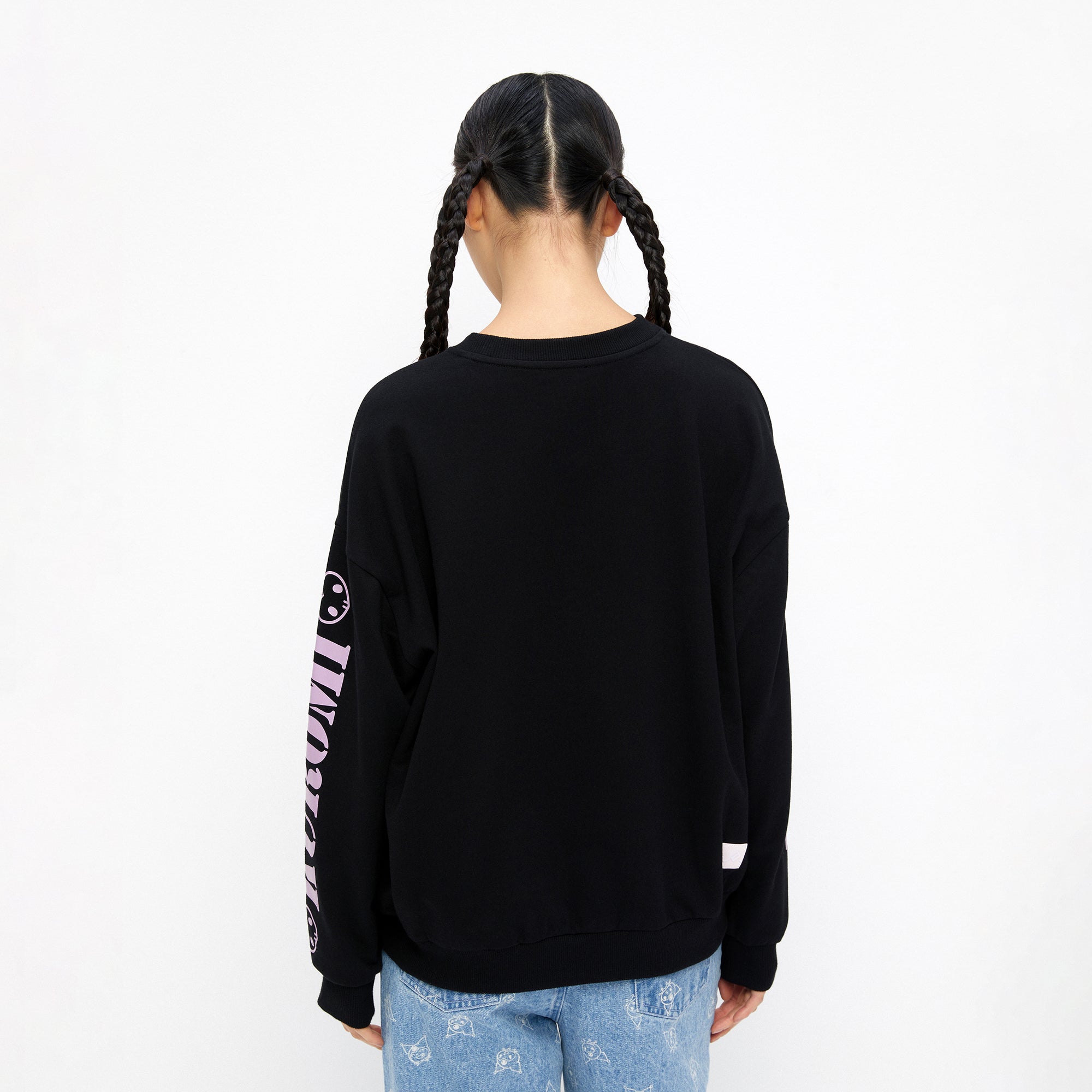 Kuromi Long Sleeve Pullover Black