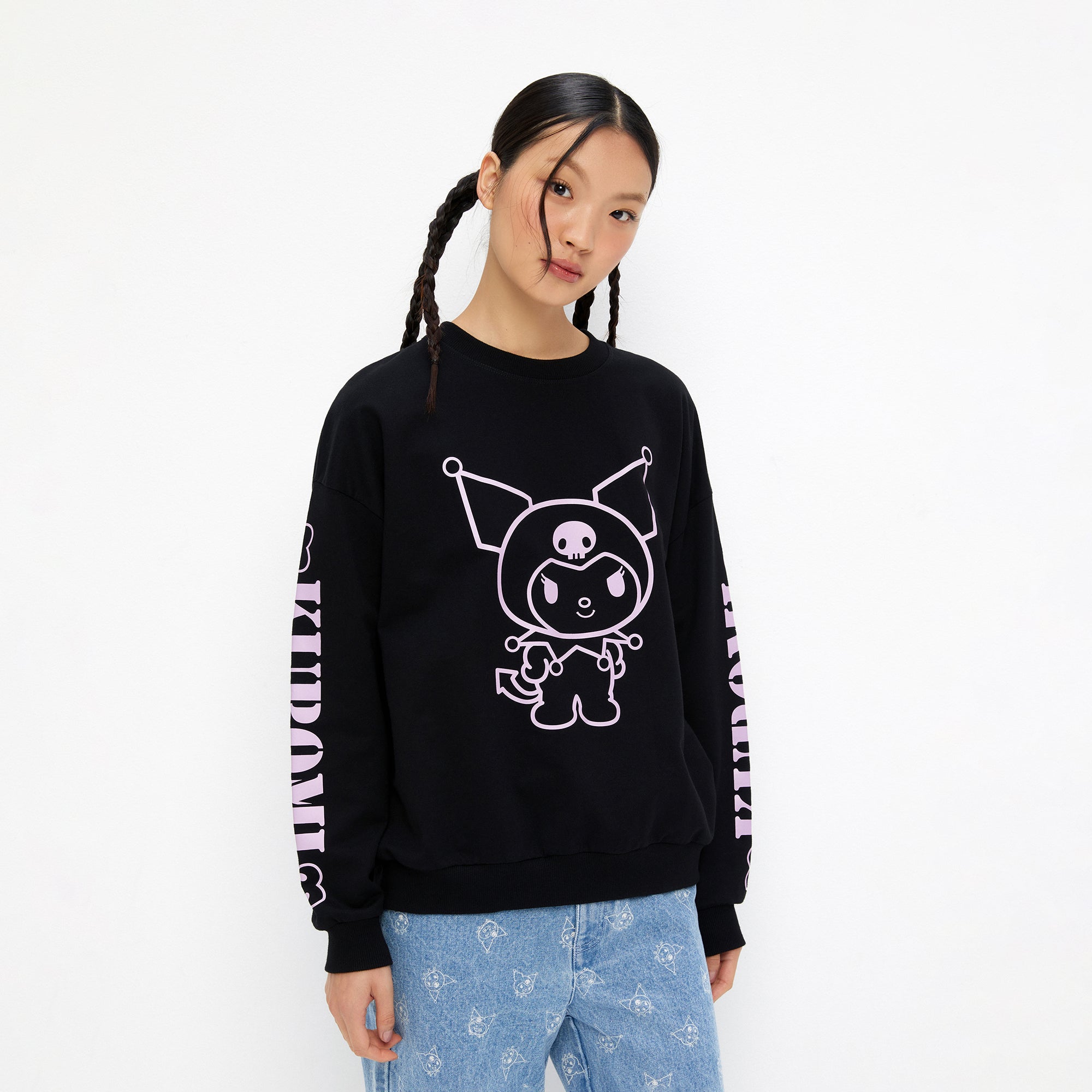 Kuromi Long Sleeve Pullover Black