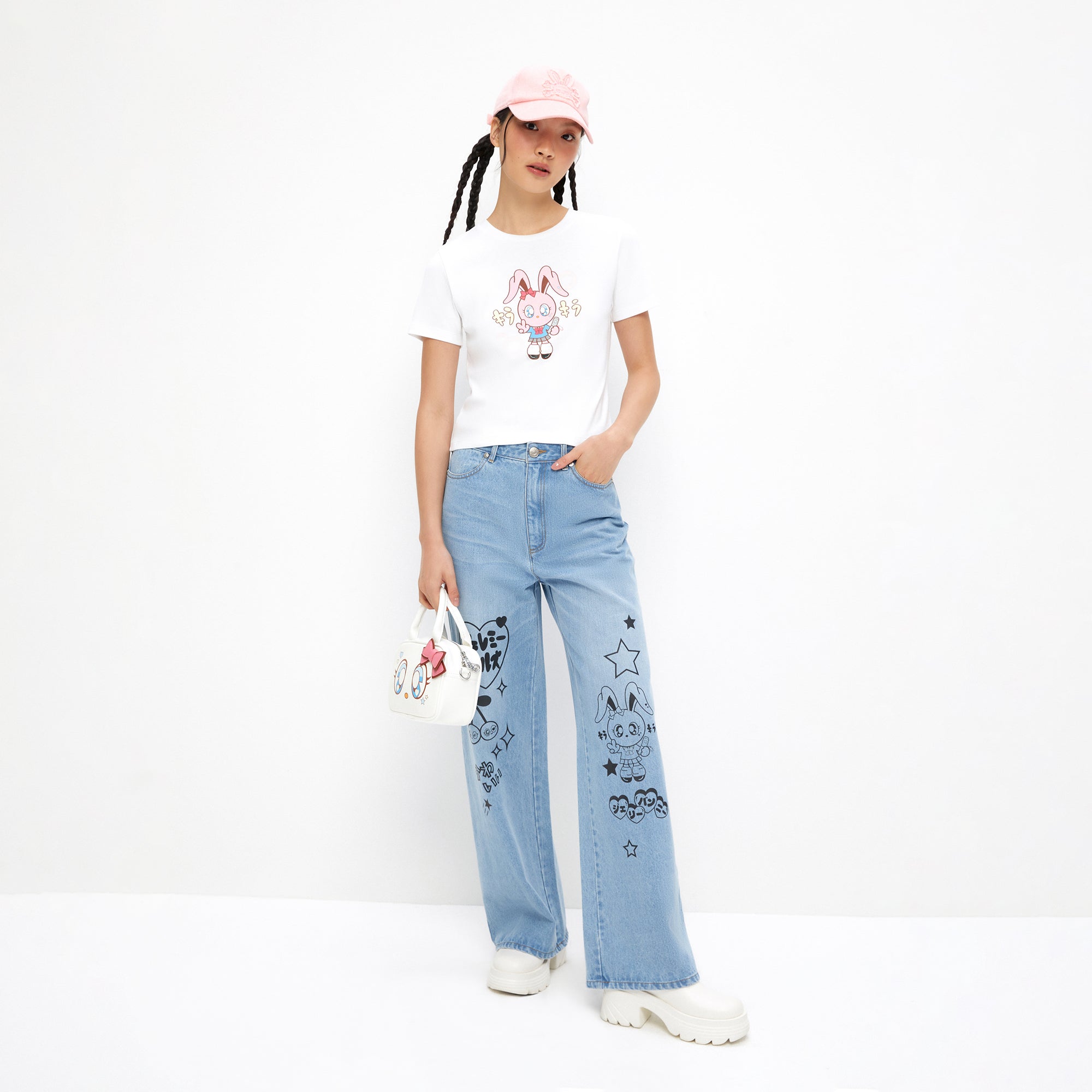 เสื้อยืดแขนสั้นพิมพ์ลาย White