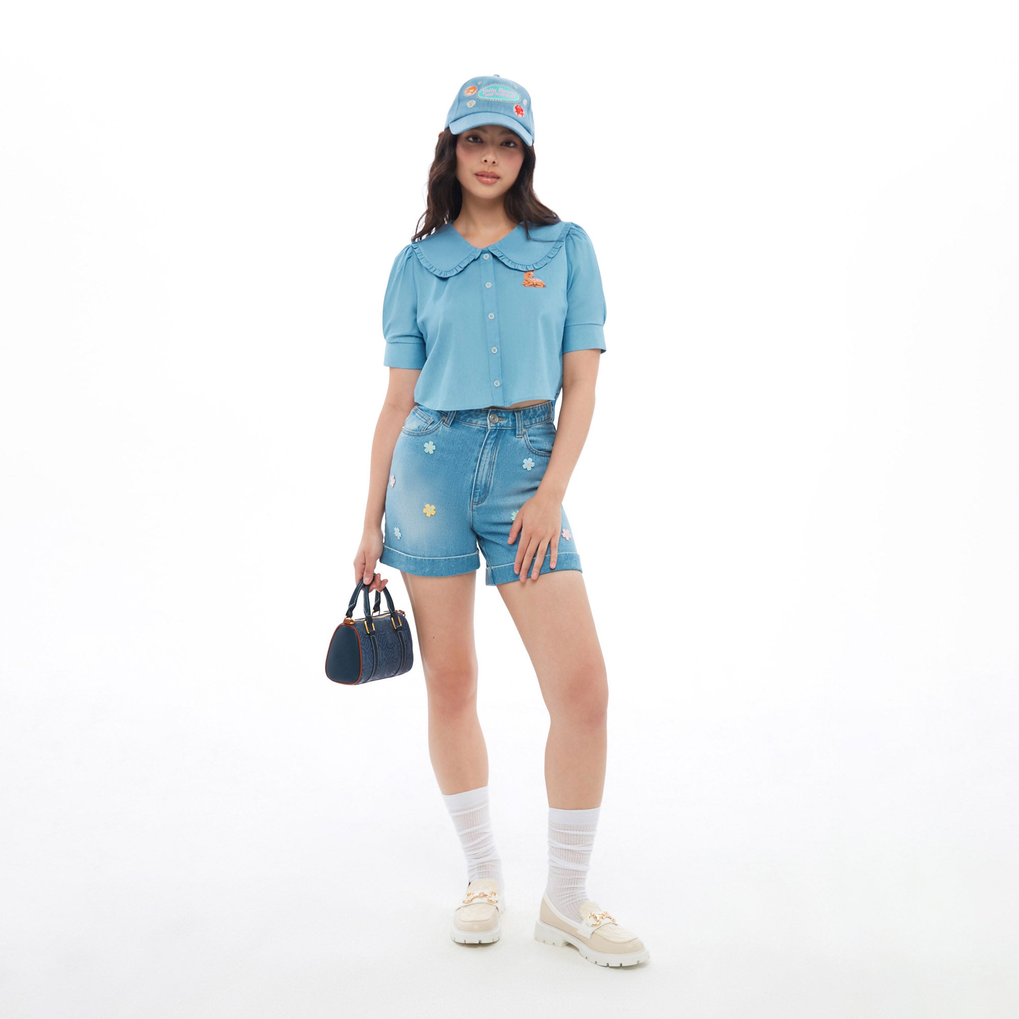 Little Dears Short Sleeve Blouse Blue