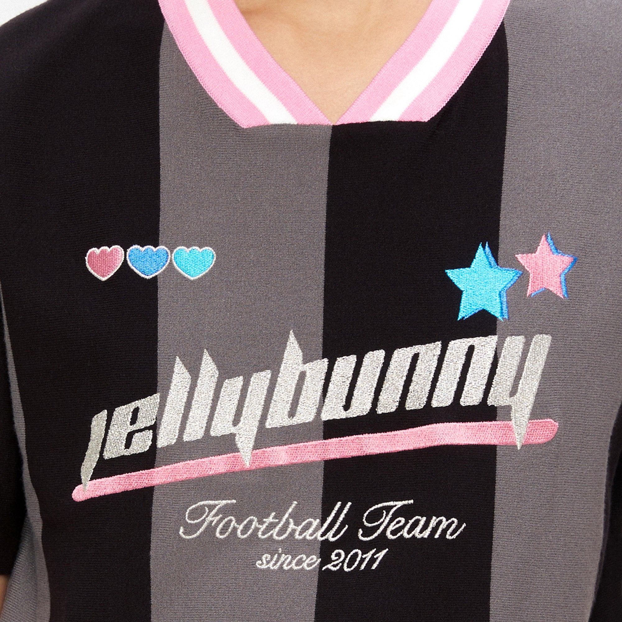 เสื้อครอปแขนสั้นลายทาง Multi Color