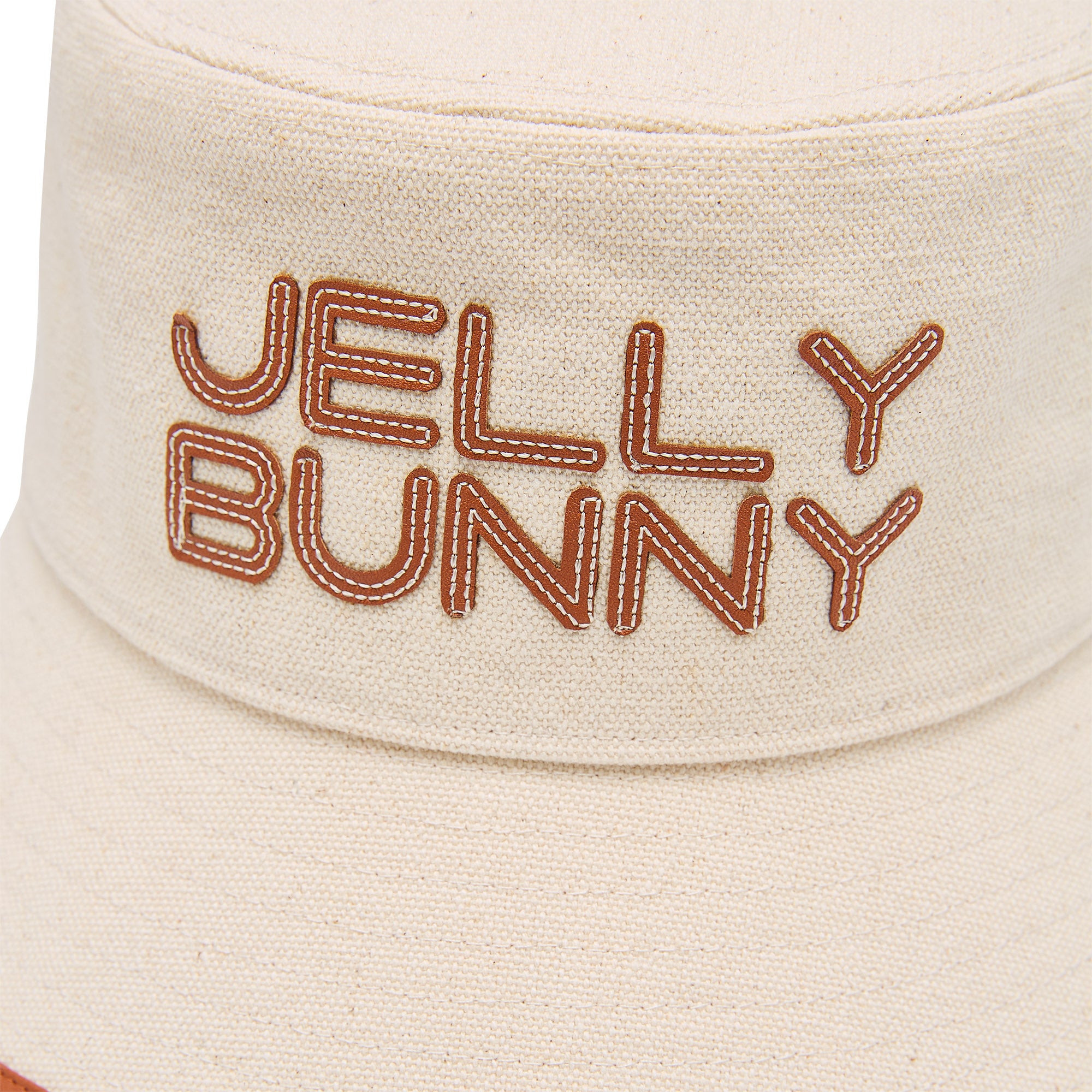 Logo Embroidery Bucket Hat Cream
