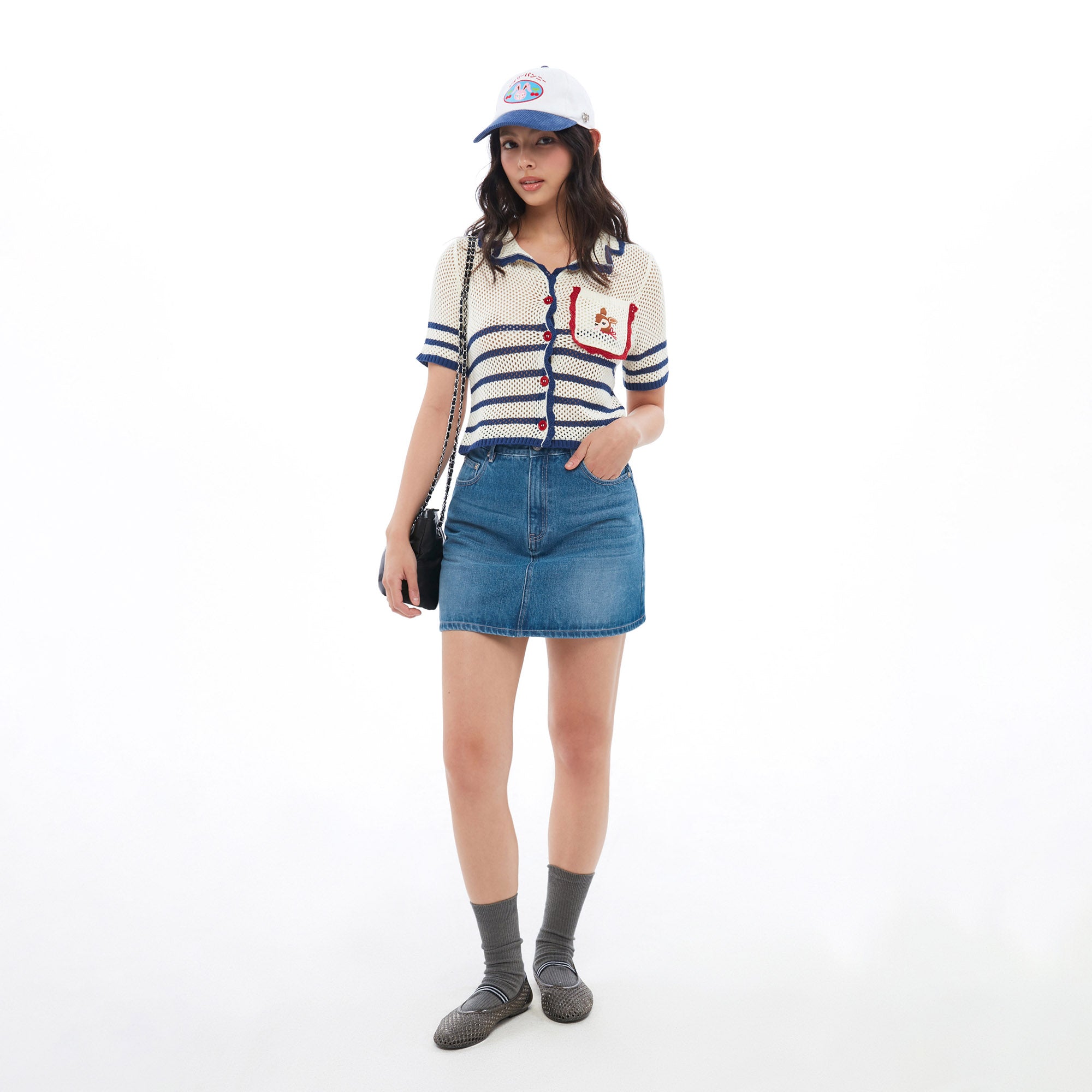 Little Dears Crochet Short Sleeve Shirt Multi Color