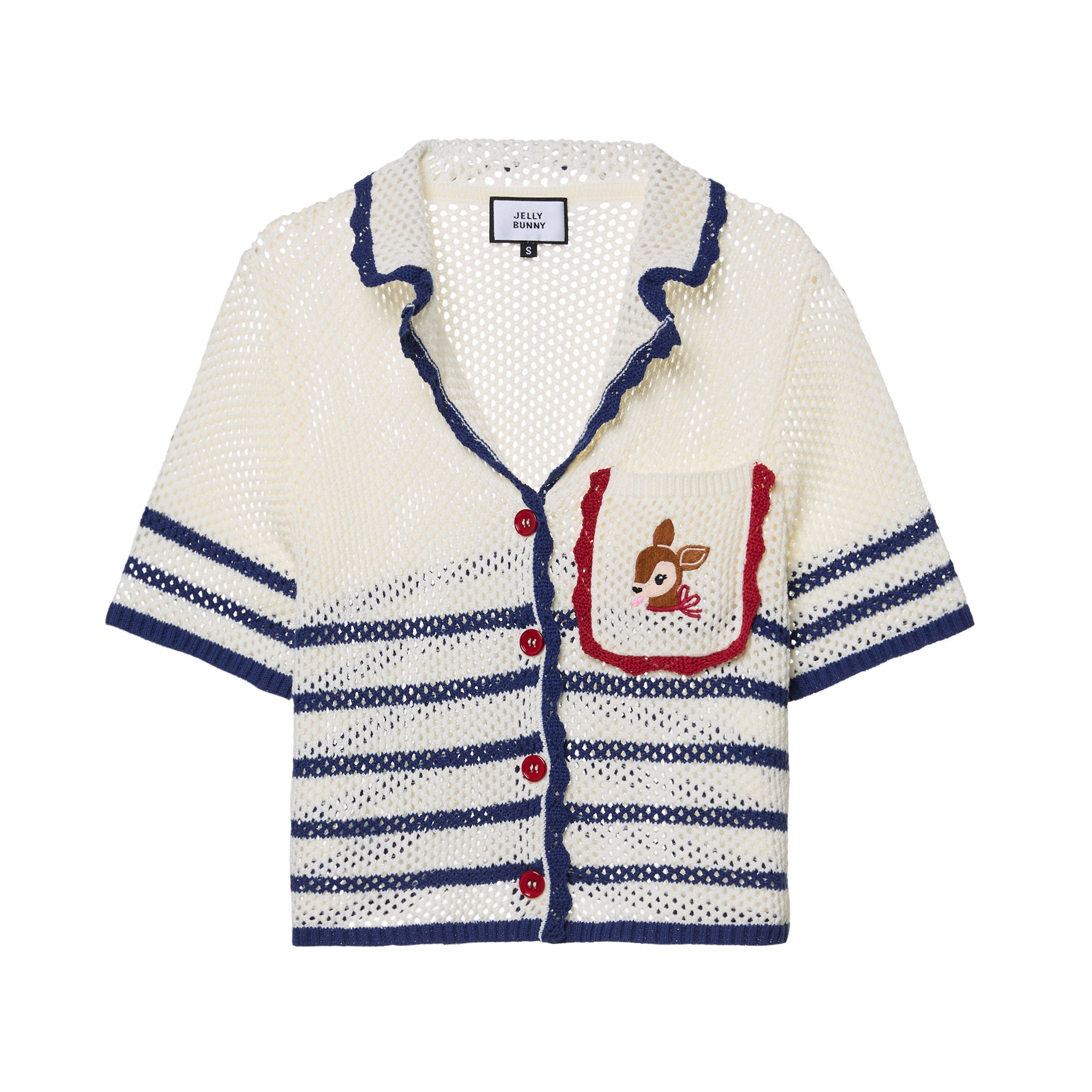 Little Dears Crochet Short Sleeve Shirt Multi Color