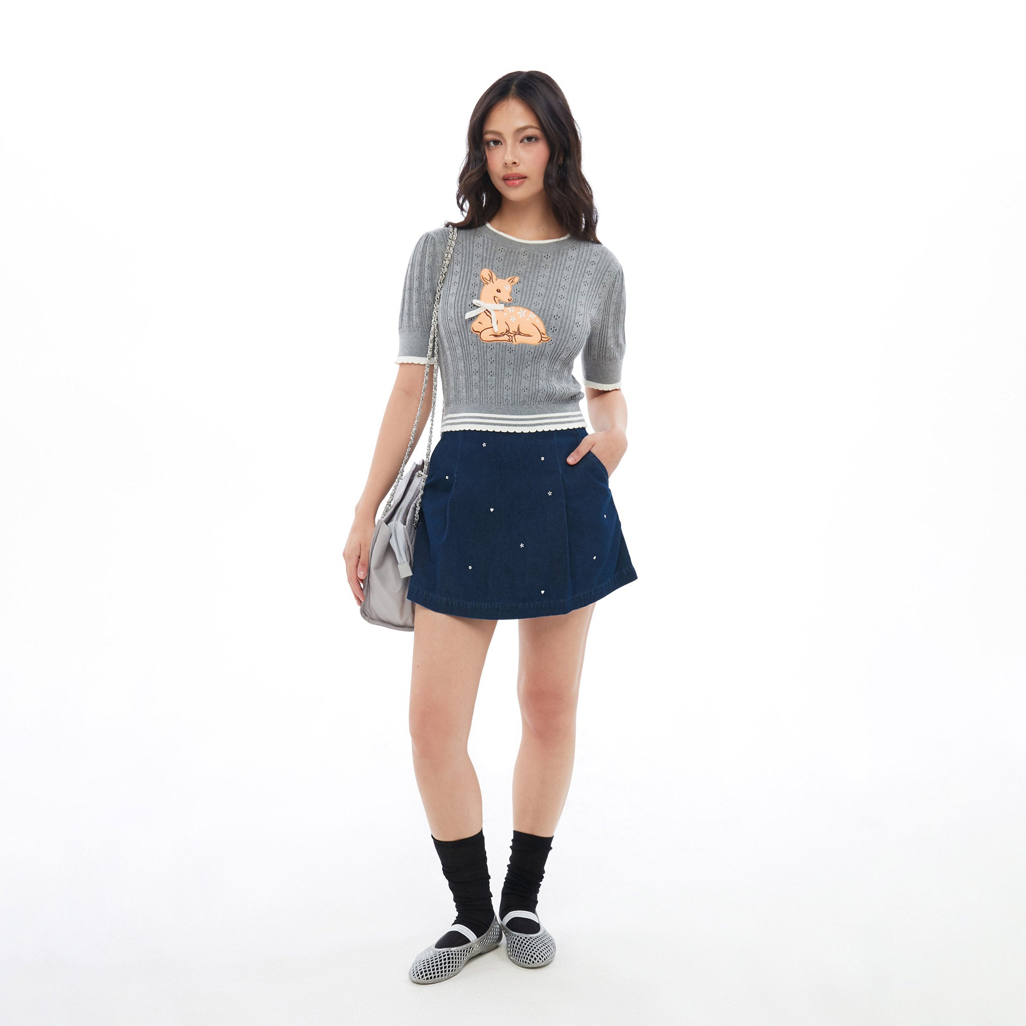 Baby Fawn Knitted Top Grey