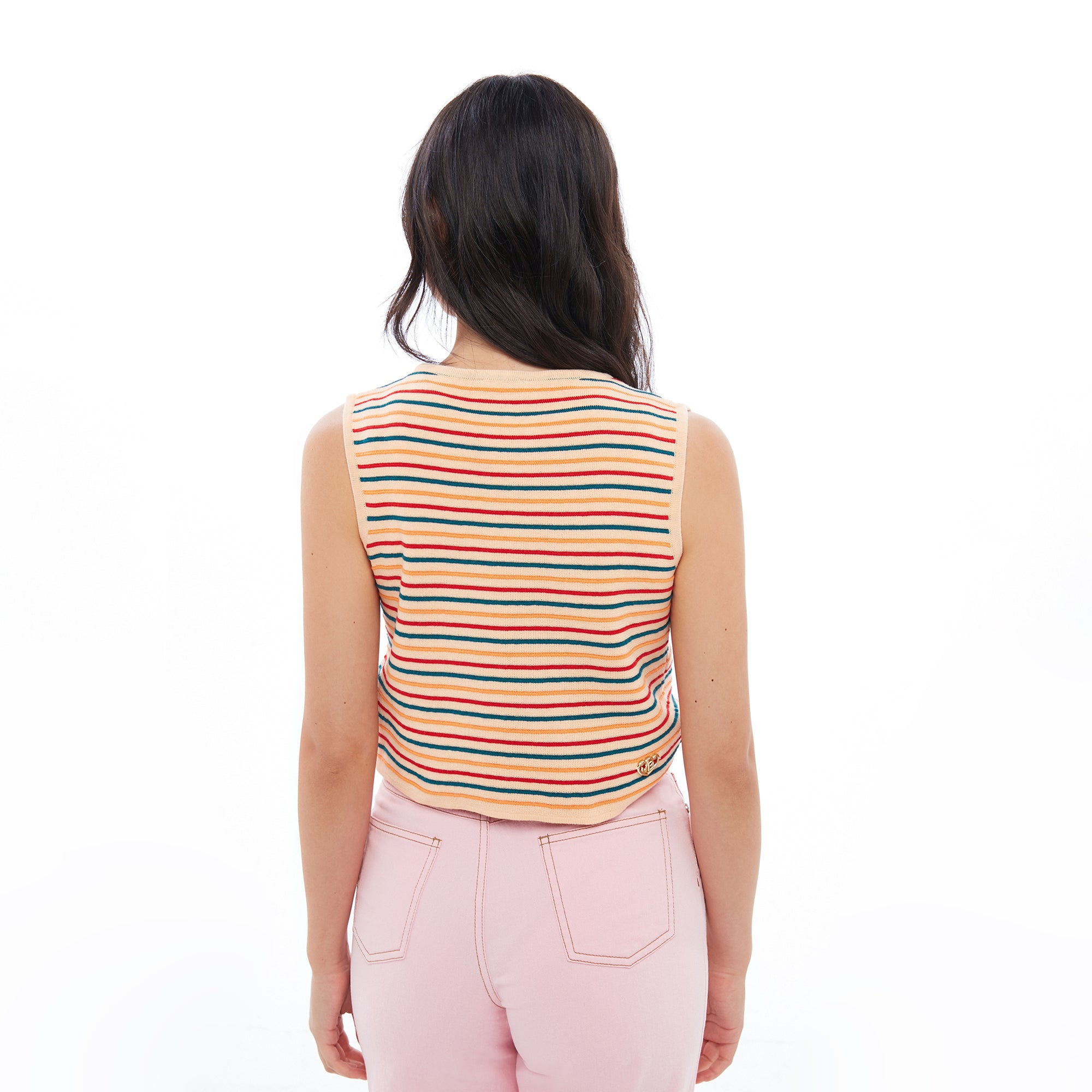 Stripe Sleeveless Crop Top